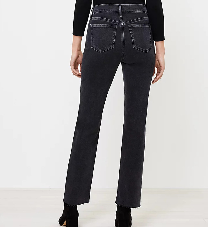 Ann Taylor Loft Straight Leg Jeans in Washed Black Wash Size: 34 Reg $79.50