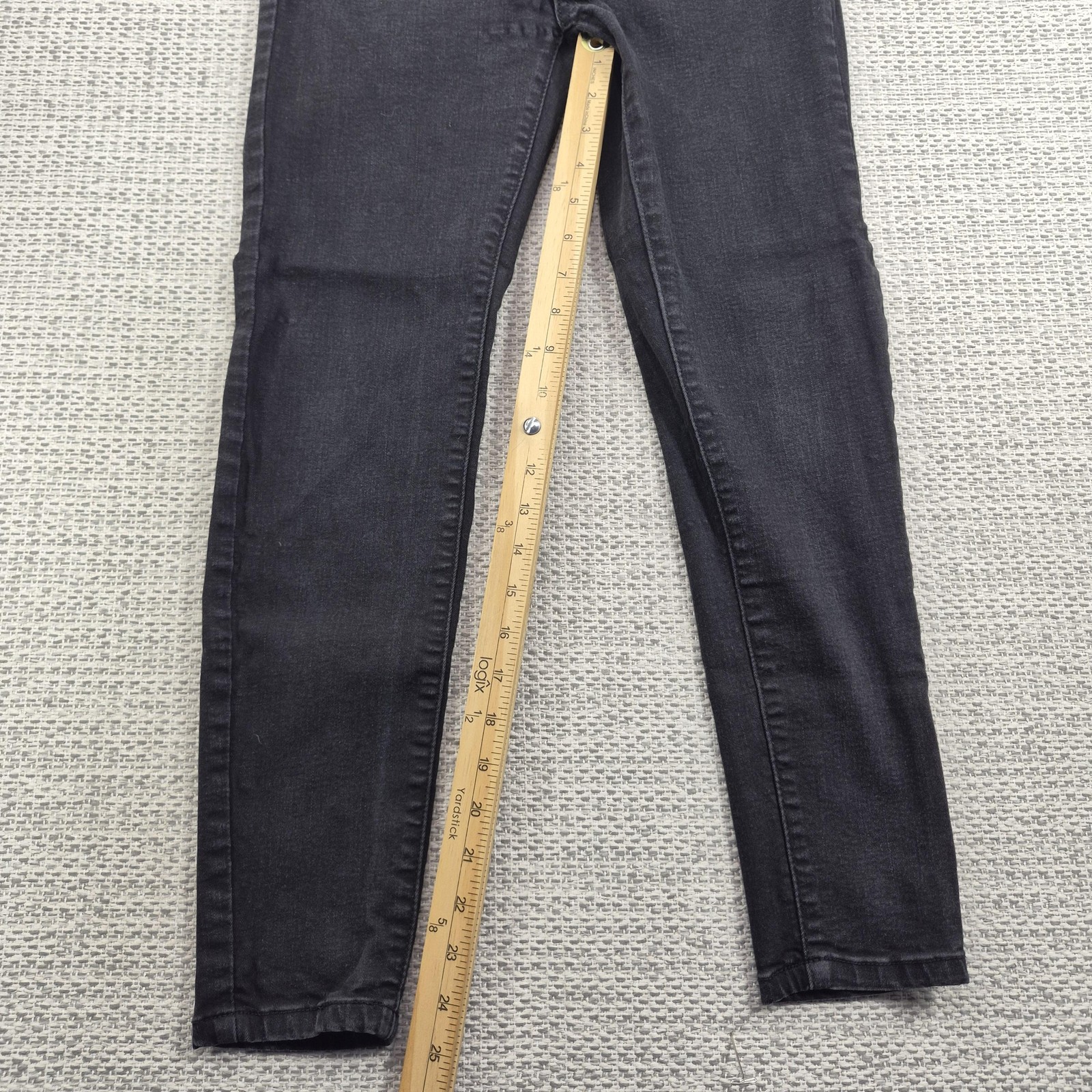 ENJEAN Jeans Juniors 7 Gray Charcoal Wash Skinny High Rise Stretch Denim