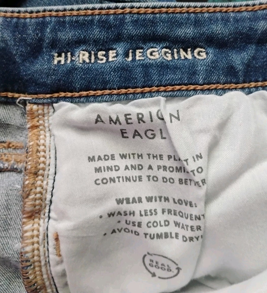 American Eagle Hi Rise Jegging Jeans Womens Size 4 Short Blue Next Level Stretch