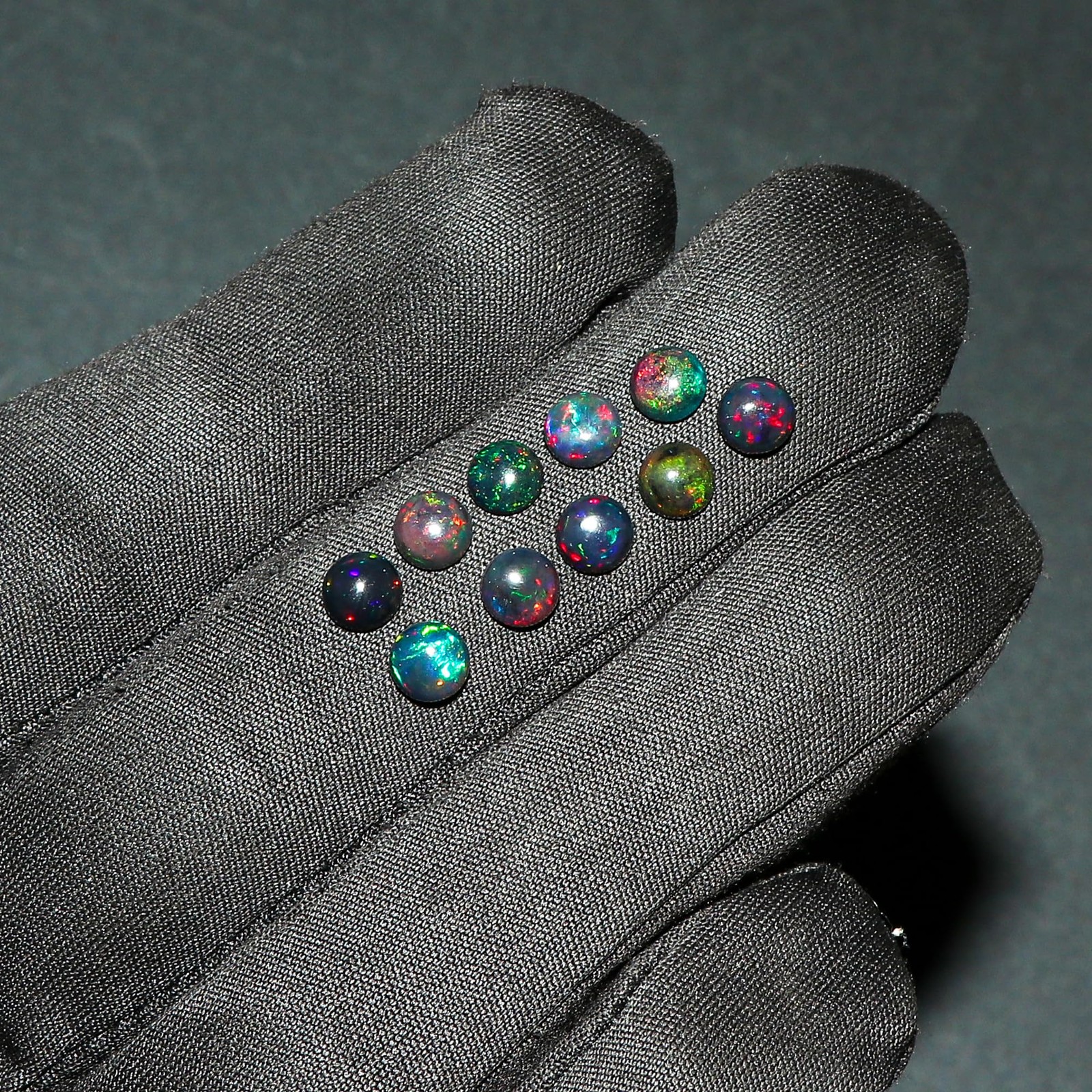 10 Pcs,5×5 MM, Natural Black Opal, Round Shape, Ethiopian Opal Gemstone Whole…