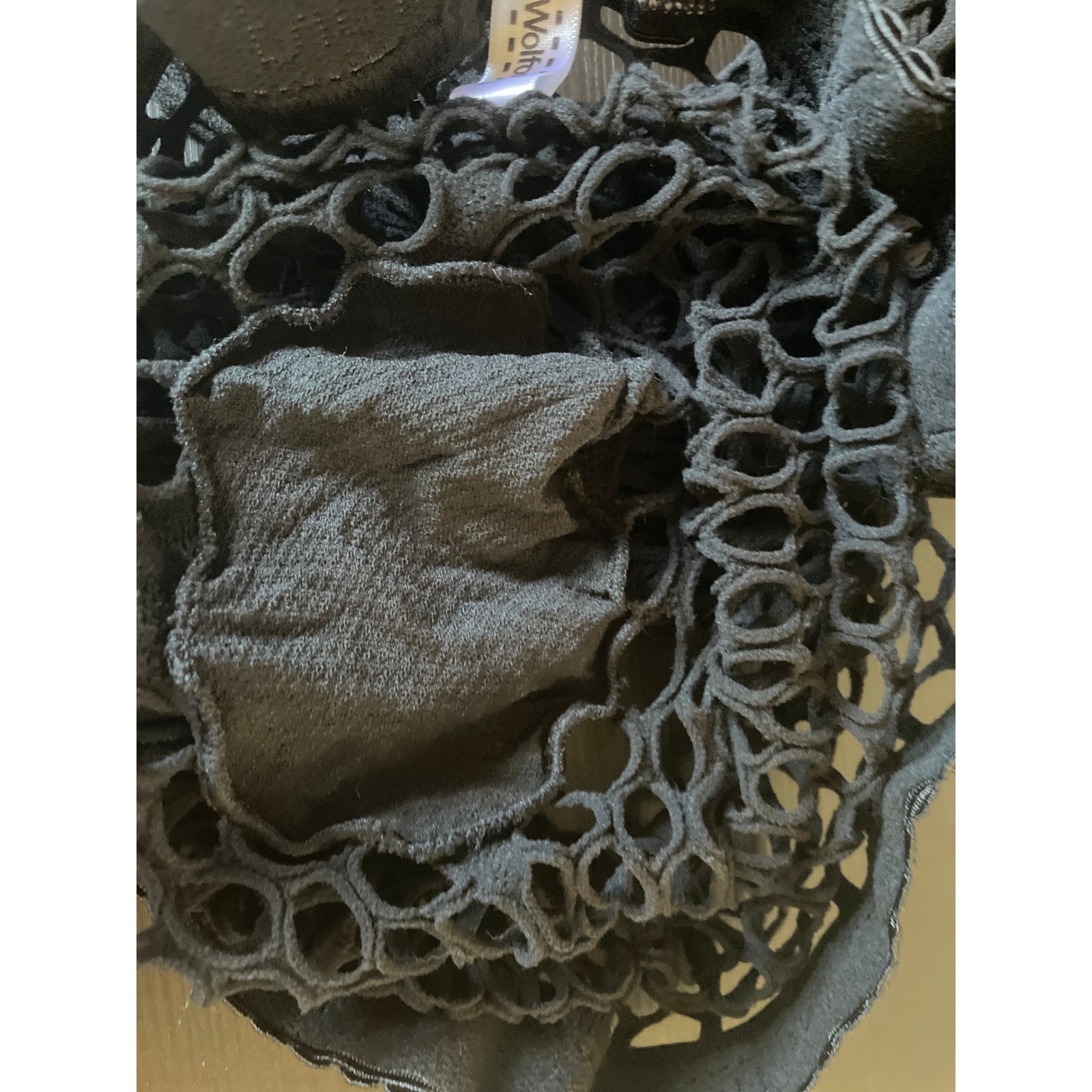 Wolford Black Net Fishnet Goth Grunge Luxury Tights Hosiery Size M Emo Punk