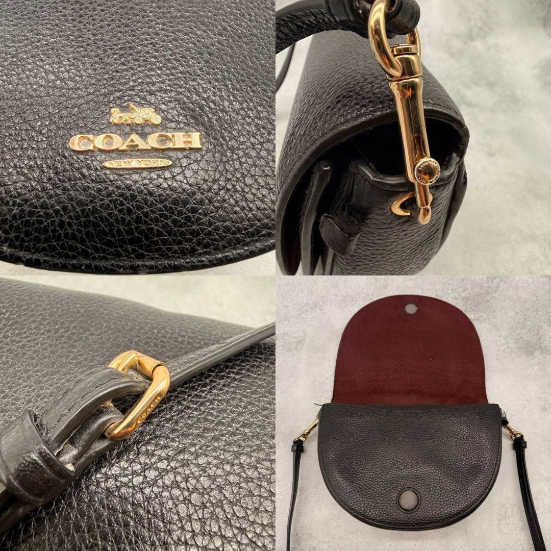 COACH Shoulder Bag Ellen Crossbody Half Moon Black