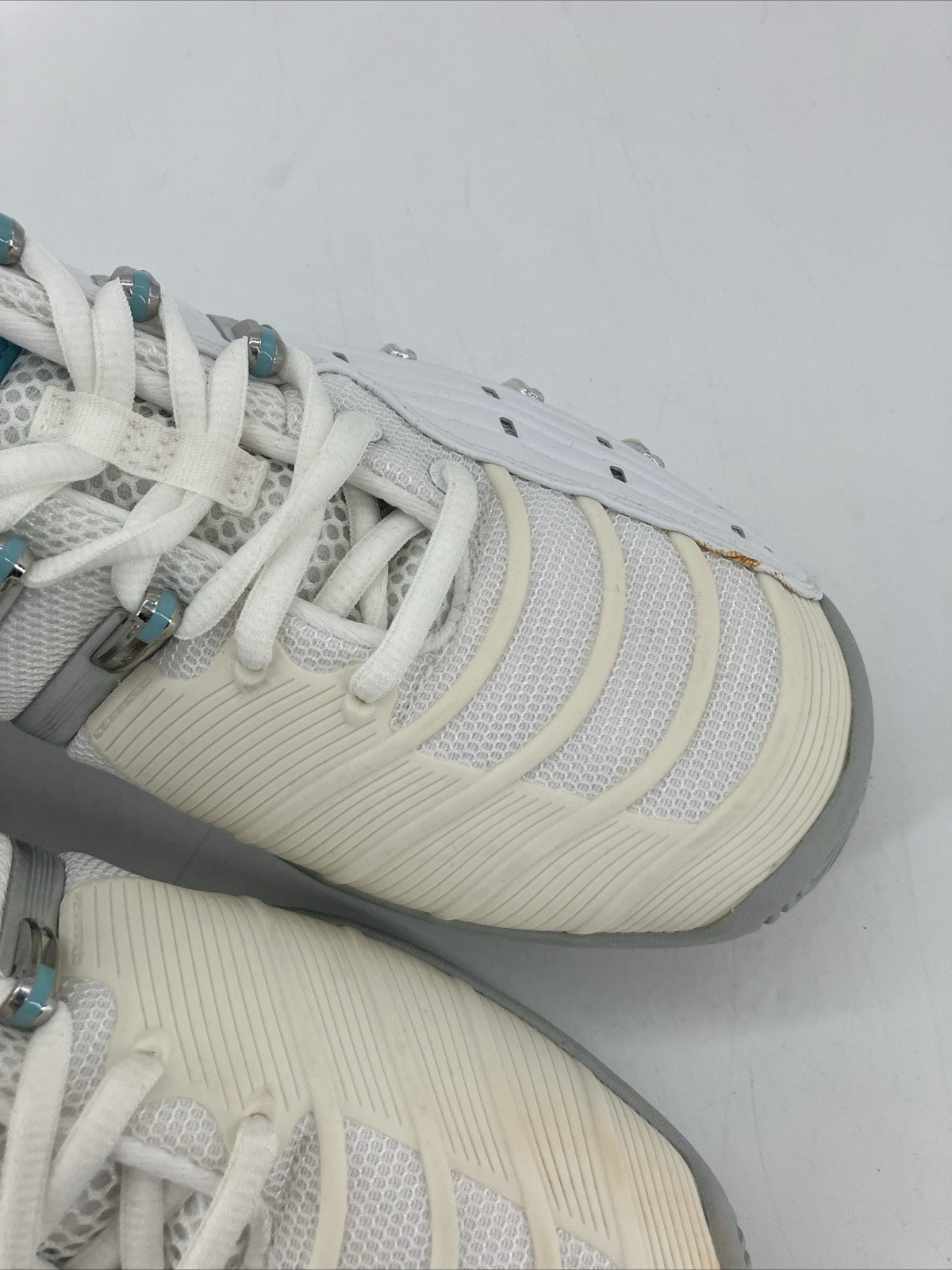 Womens Size 9.5 Adidas Barricade V Classic Tennis Shoes White Blue Ships Fast