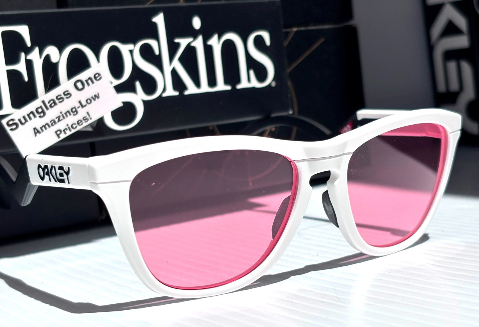 Oakley FROGSKINS HYBRID Matte White GALAXY HD Pink Lens Sunglass 9289-08