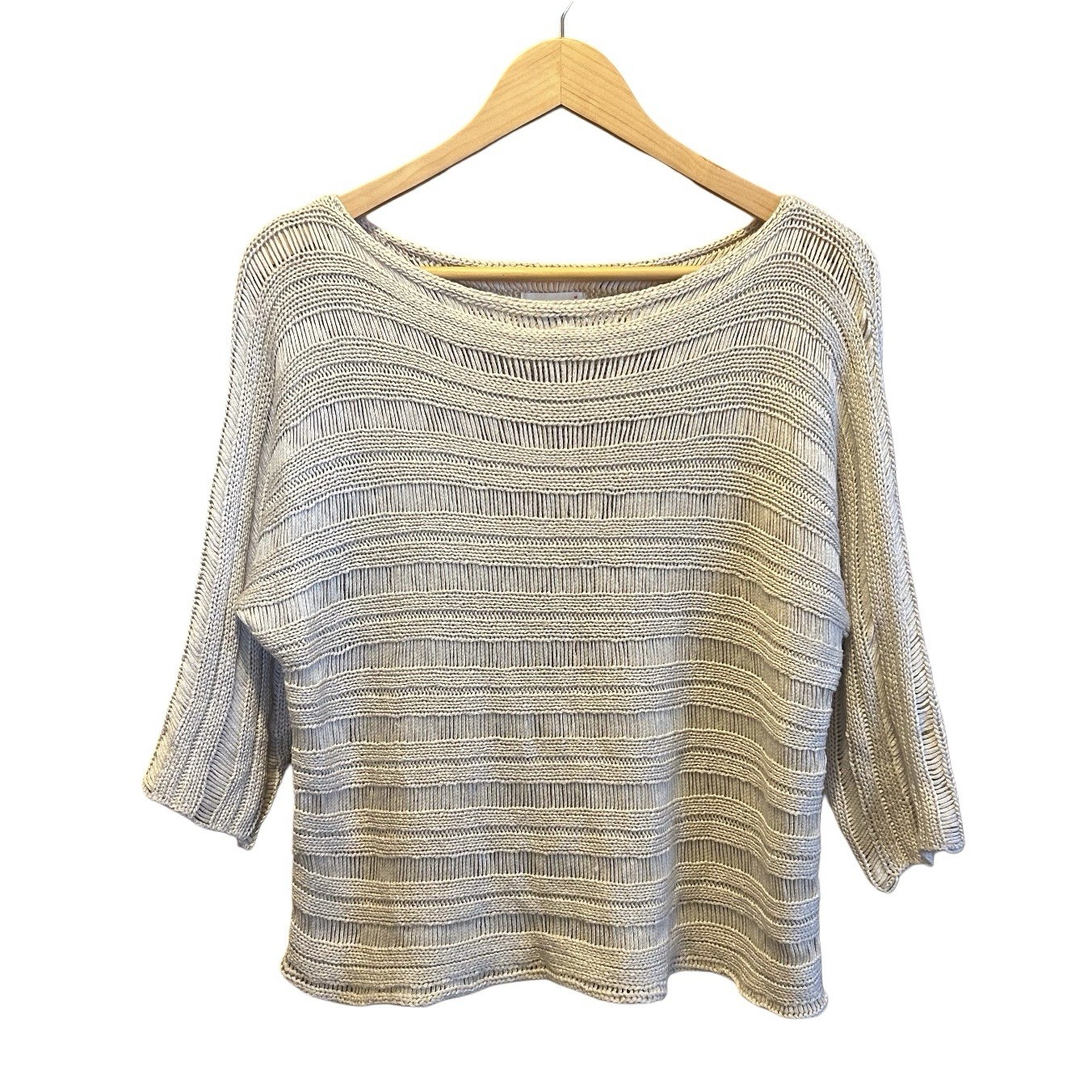 Women’s Oversized Open Chunky Knit Top Lightweight Size M Artsy Boho Minimalist