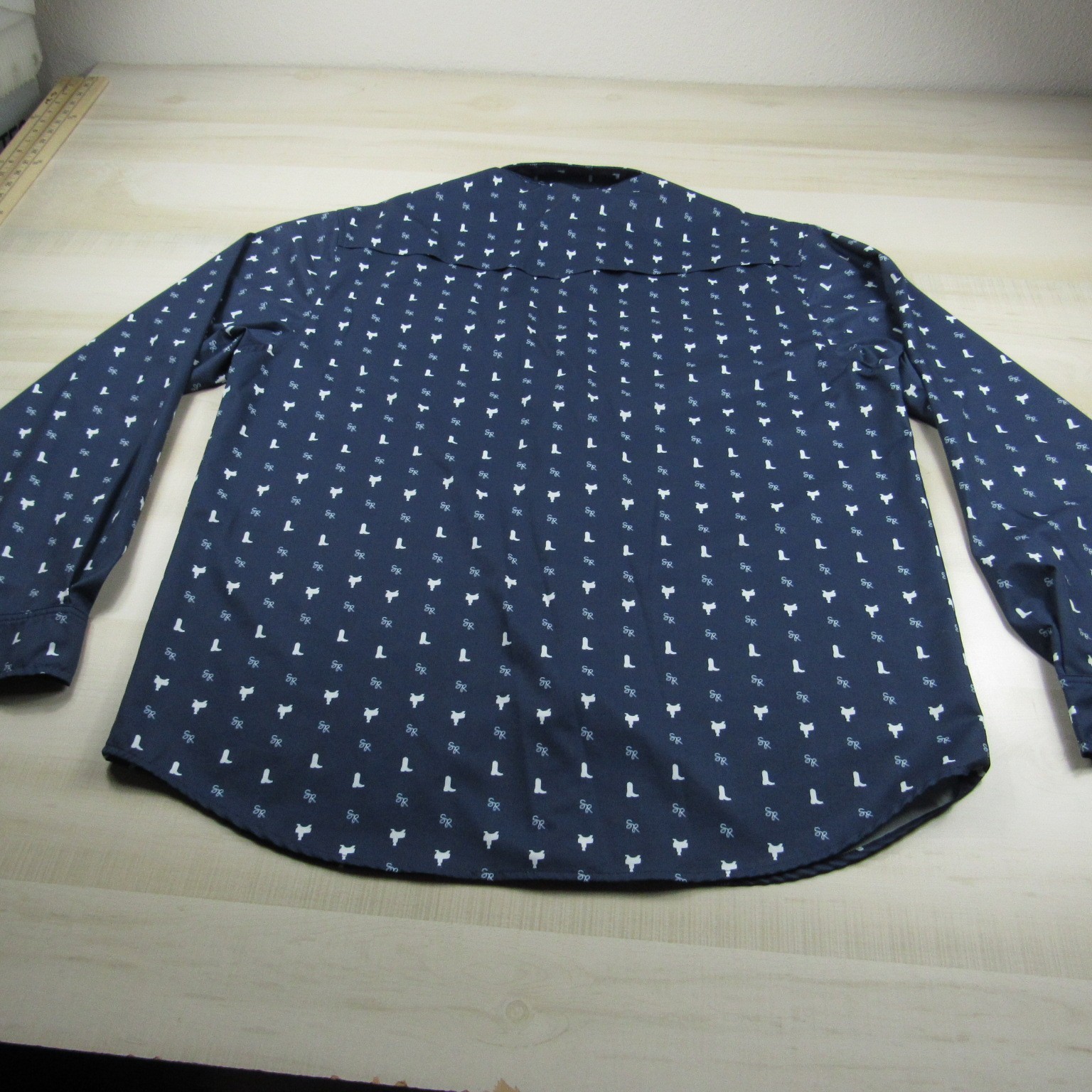 Saddle Rags Shirt Men Large Blue Pearl Snap Vented Outdoor Performance