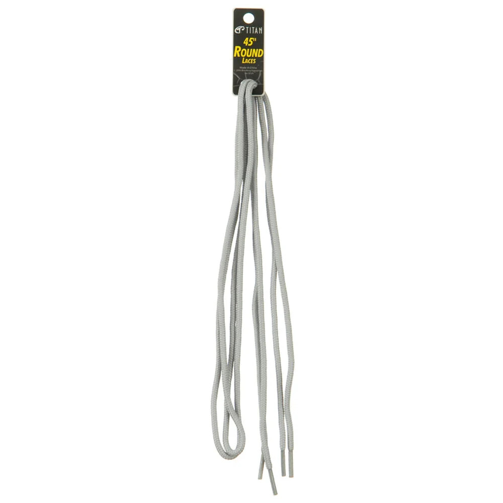 Titan Shoe Laces Round 45″ Inches Lt Gray Color New 1 Pair Sneakers Boot Laces