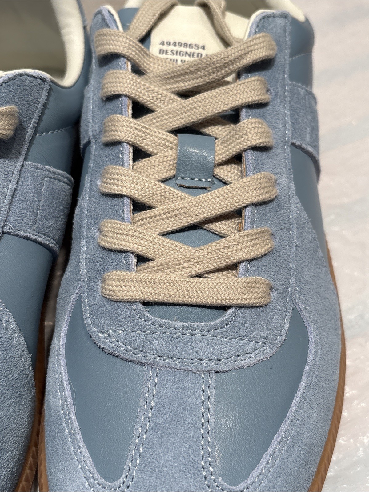 Steve Madden Dixin Leather BLUE Suede GAT Sneakers Trainers 11M-US UK-10 EU-44