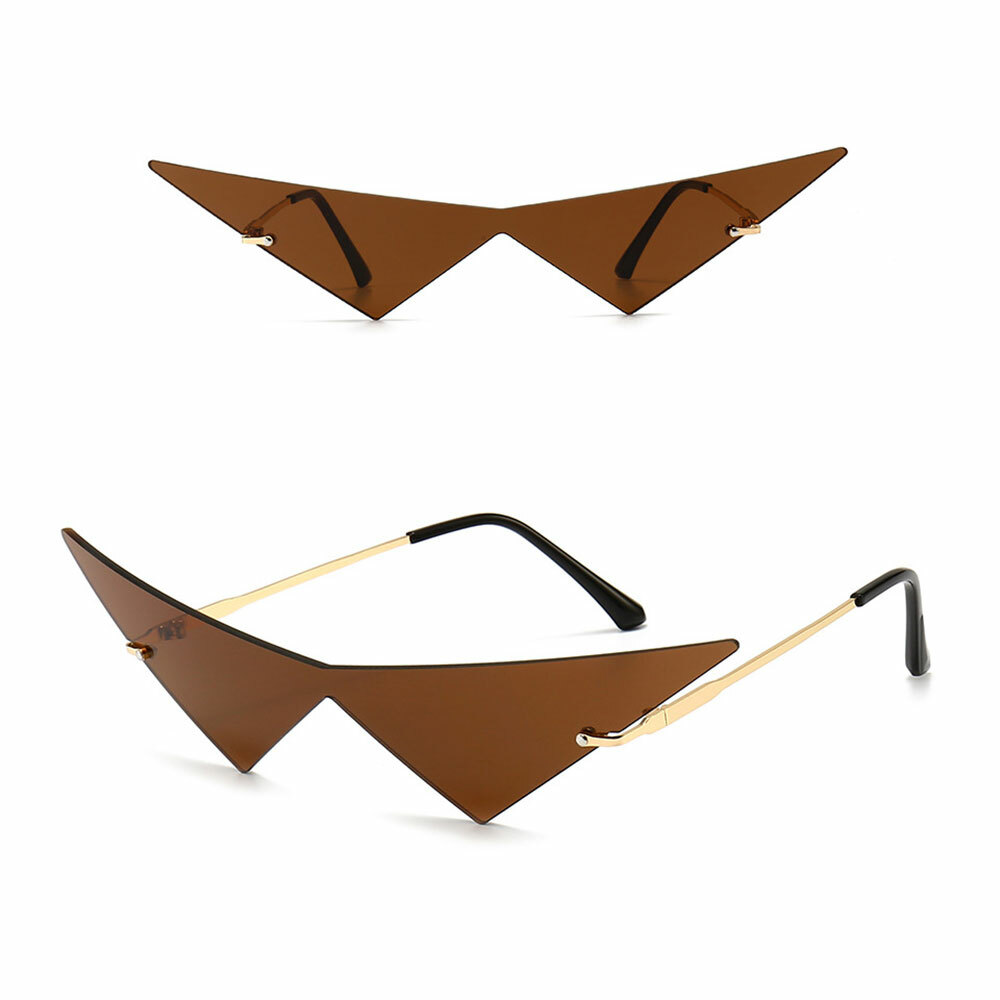 Triangle Cat Eye Oversized Sunglasses UV400 Outdoor Shades for Men Wome
