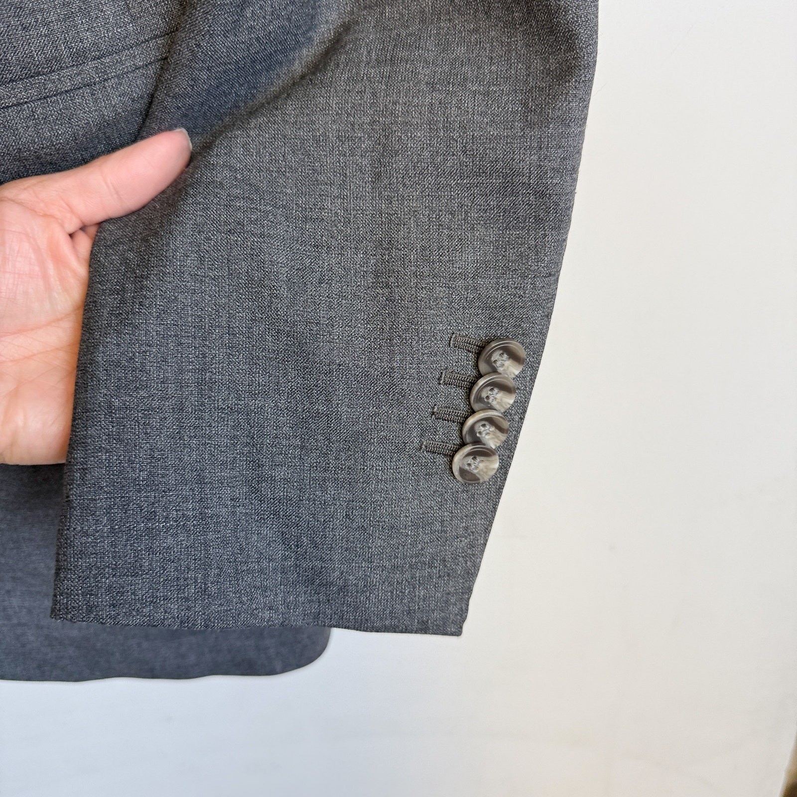 Suitsupply Vitale Barberis Canonico Wool Suit Jacket Tailored Gray Lazio – 42L