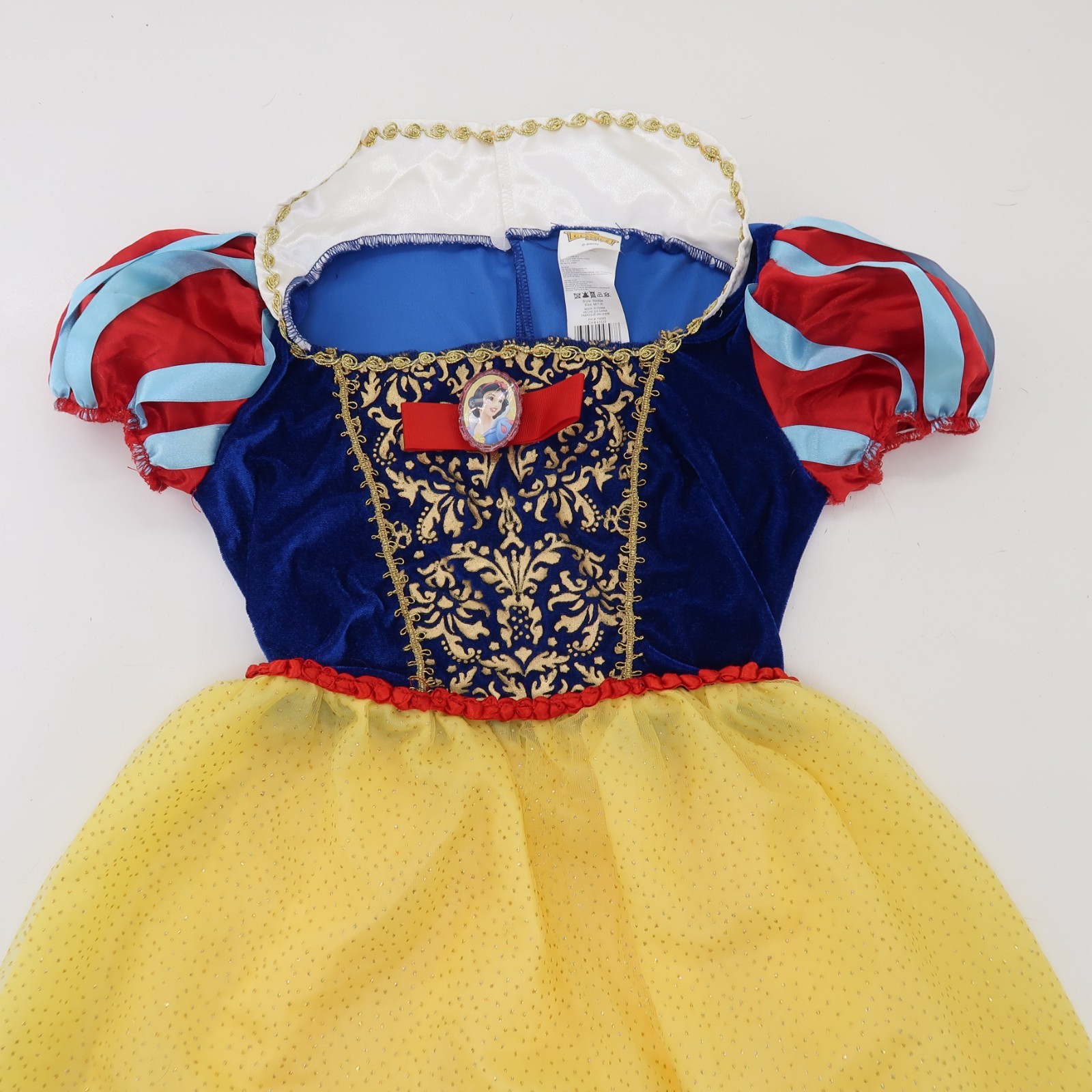 Disney Snow White Girls Costume Dress Up M 7-8 Blue Yellow Halloween Costplay