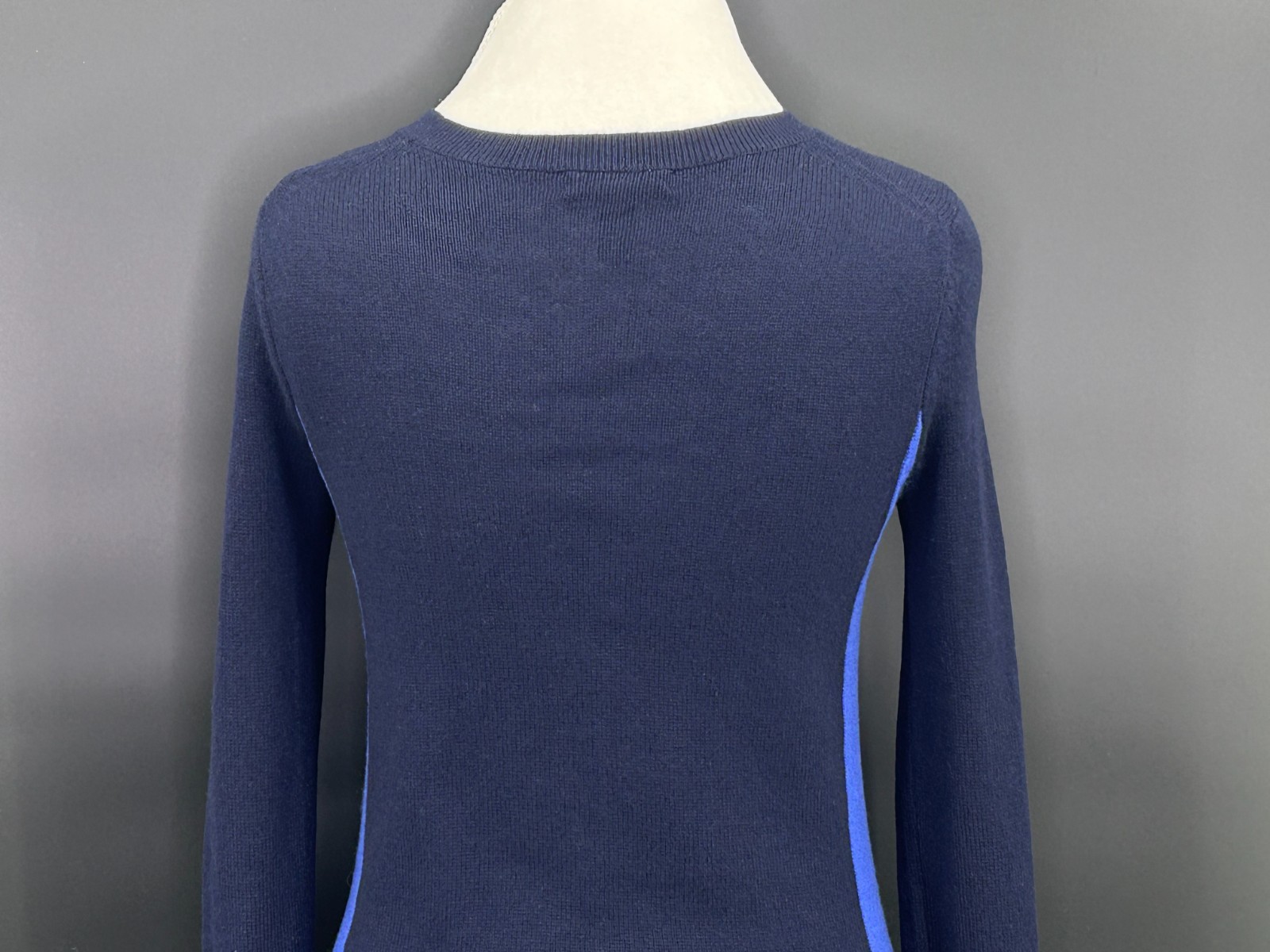 Aqua Cashmere Sweater Womens S Pullover Knit Tunic Blue Colorblock Long Sleeve