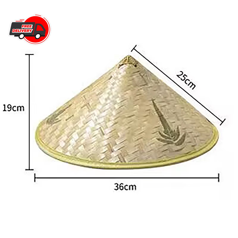 Chinese Oriental Coolie Straw-bamboo Sun Hat Farmer Rice Hat Fishing Sunshade