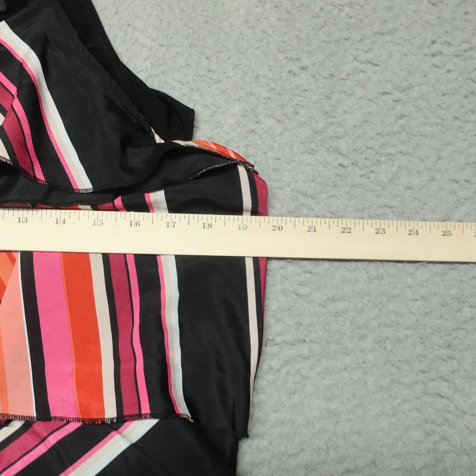 Worthington Blouse Top Womens XL Multicolor Striped Sleeveless Ruffle Tiered