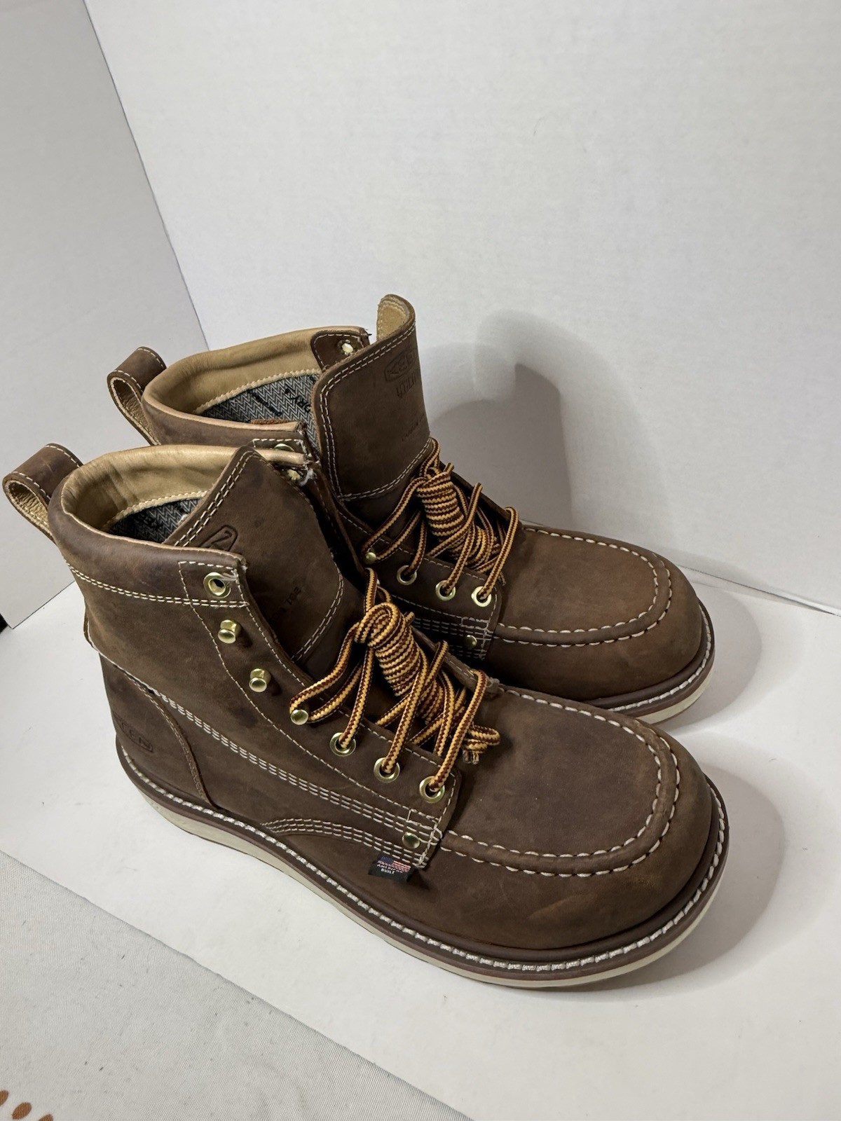 KEEN Utility Men’s Liberty 6″ Waterproof Work Boots Chestnut/Gum SZ 8.5D 1030604