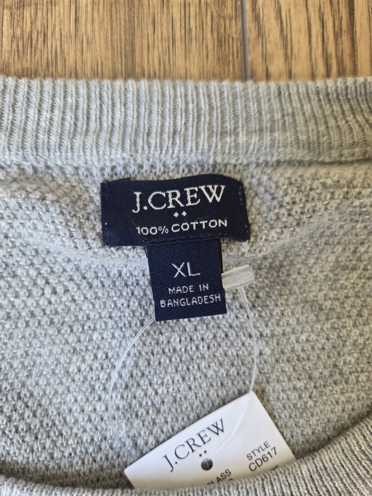 J. Crew Men’s Casual Gray Fine Knitted 100% Cotton Crewneck Sweater Size XL
