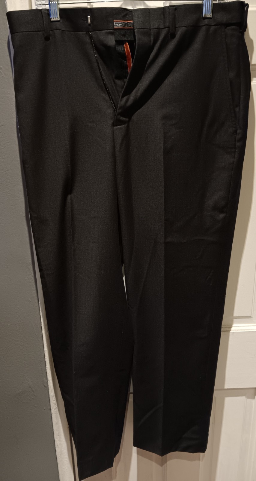 Haggar – Mens Q Series WPL 386 no Iron Pants – dark gray Waist 32 x Length 30