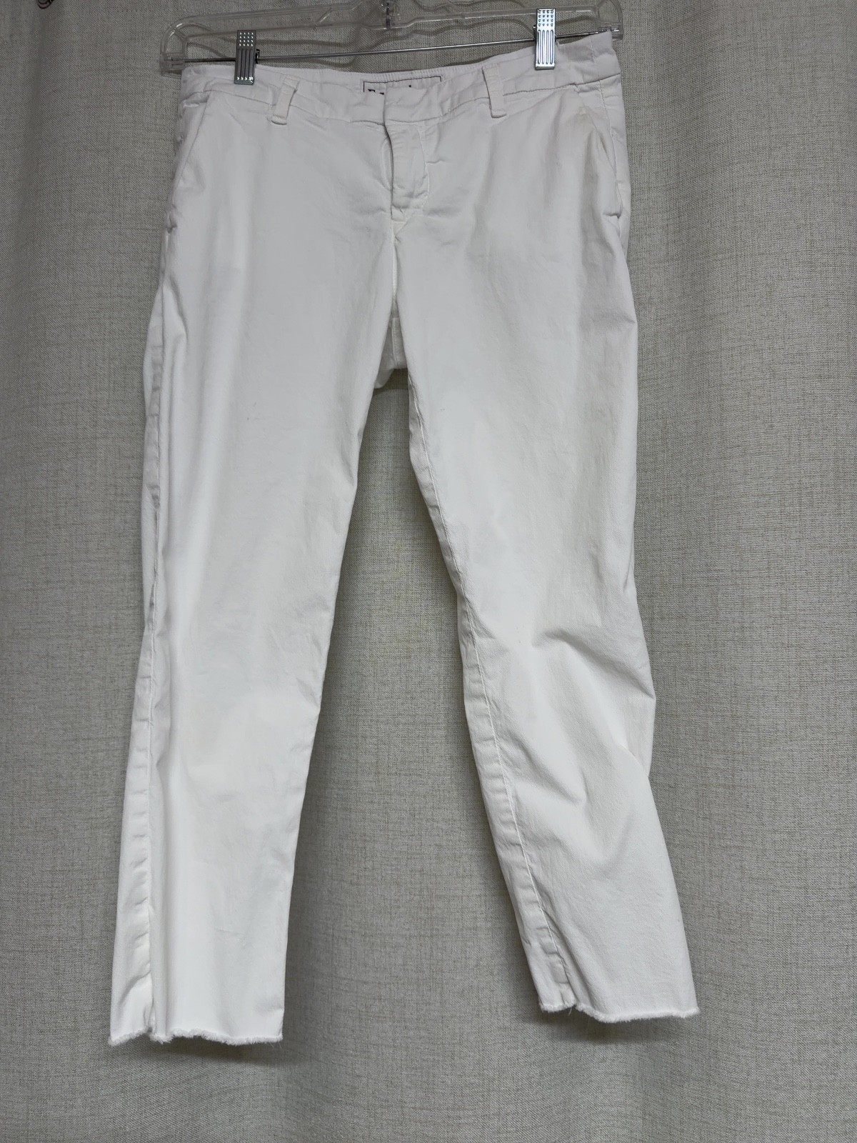 FRANK & EILEEN White Wicklow Pants Stretch Cotton Trousers Size 8