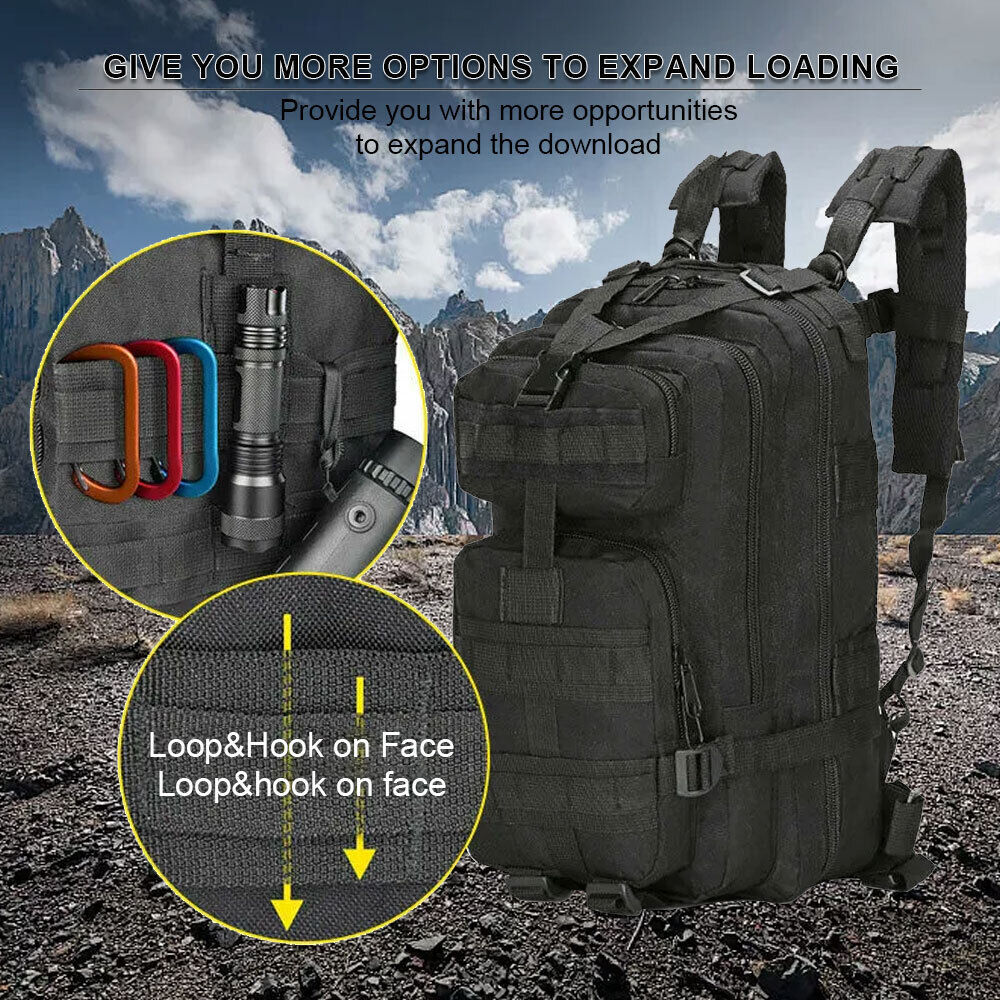 Military Tactical Army Backpack Rucksack Camping Hiking Trekking Outdoor Bag 30L