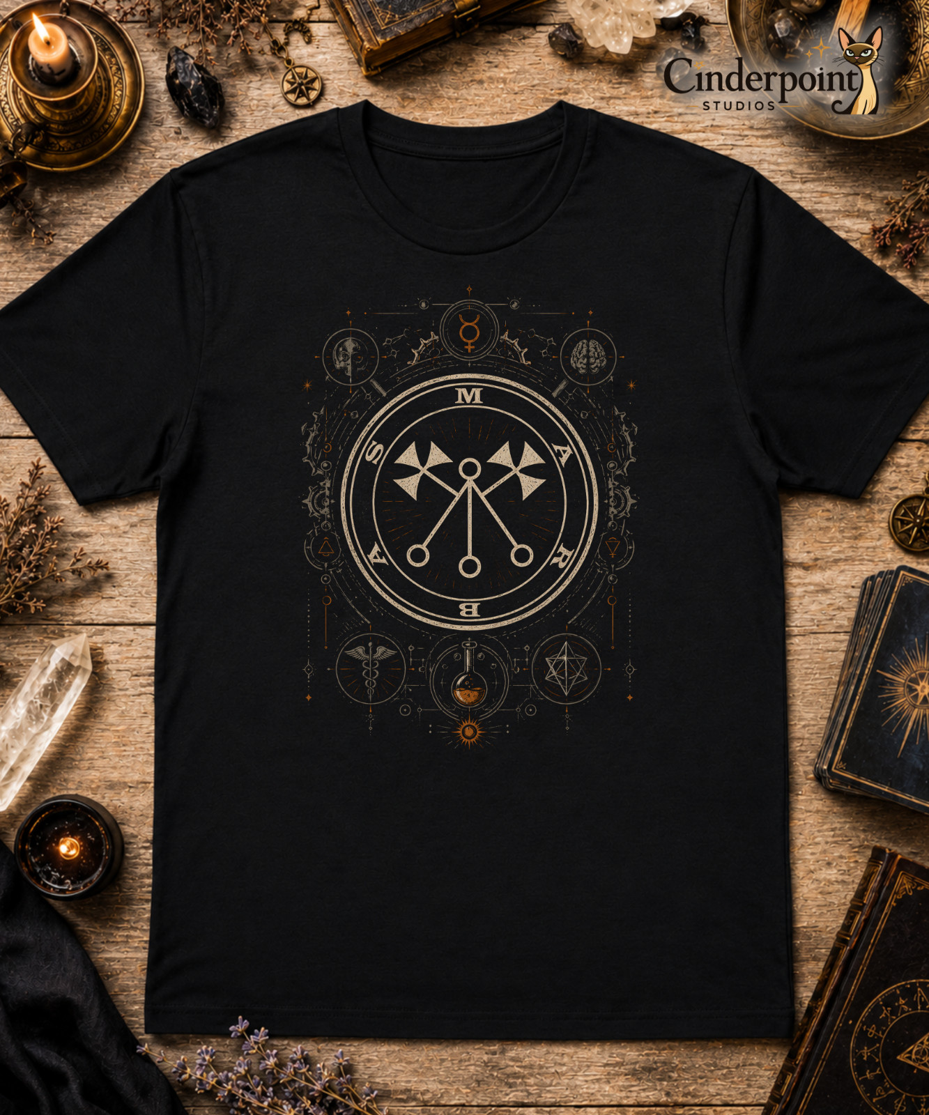 Seal of Marbas T Shirt Ars Goetia Demon Invocation Sigil Magick Black Tee XS-5XL