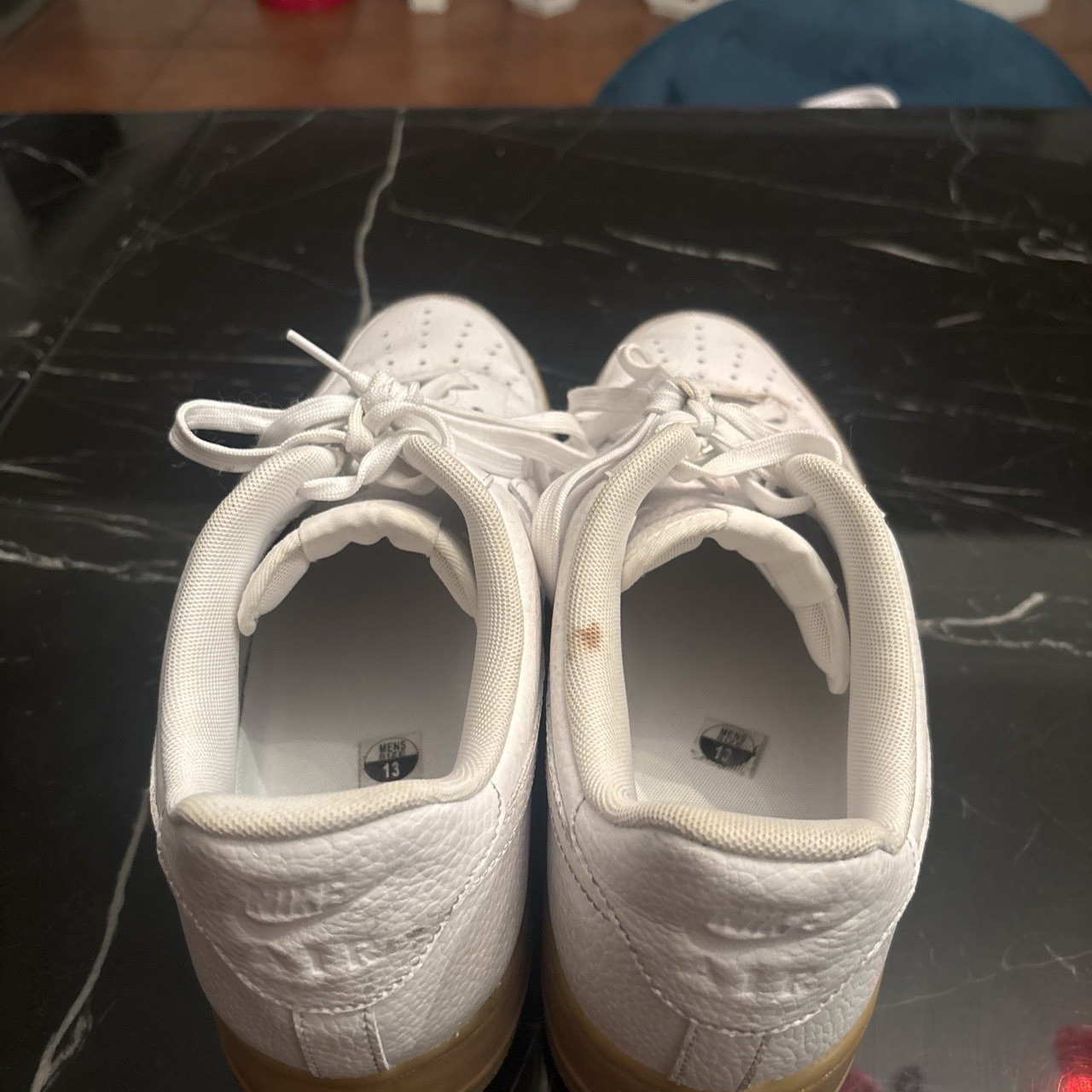 Nike Air Force 1 Low Men’s White Leather Low Top Lace-Up Sneakers