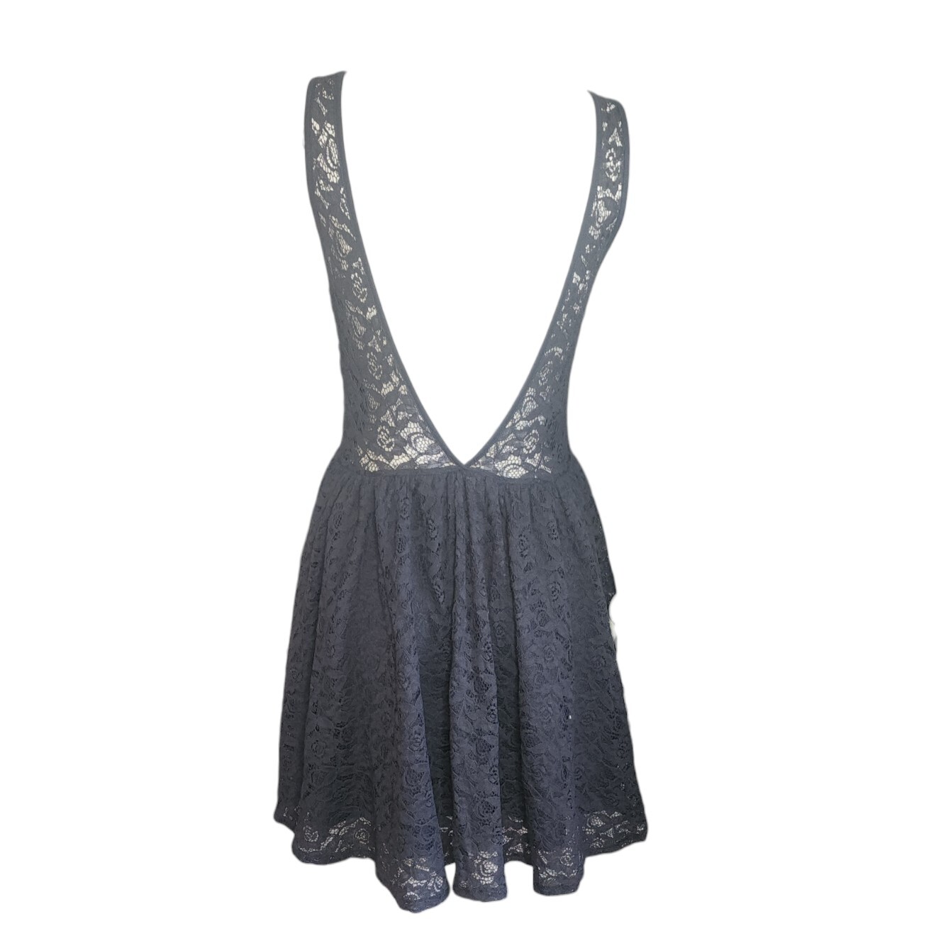 Kismet Dress Womens Size L Large Solid All Grey Gray Lace Overlay Sleeveless