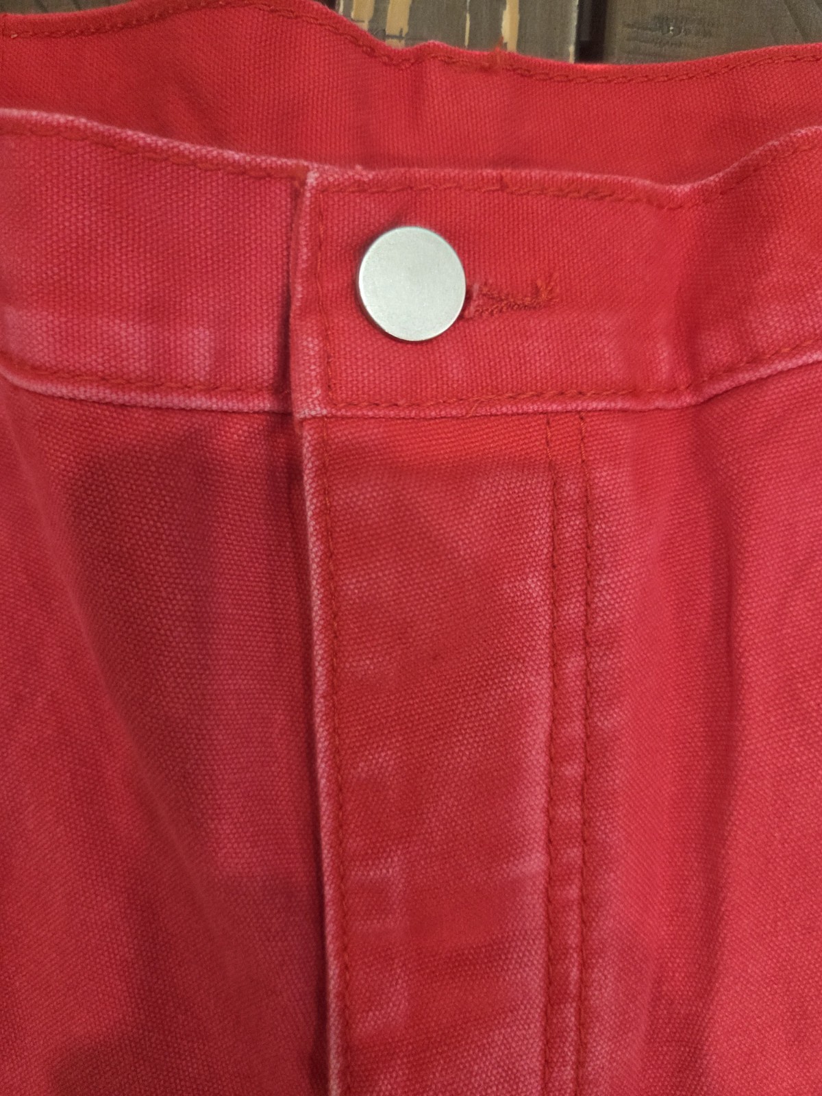 MNML NEW! Bright Red Button Fly Flared Leg Carpenter Jeans Sz 32