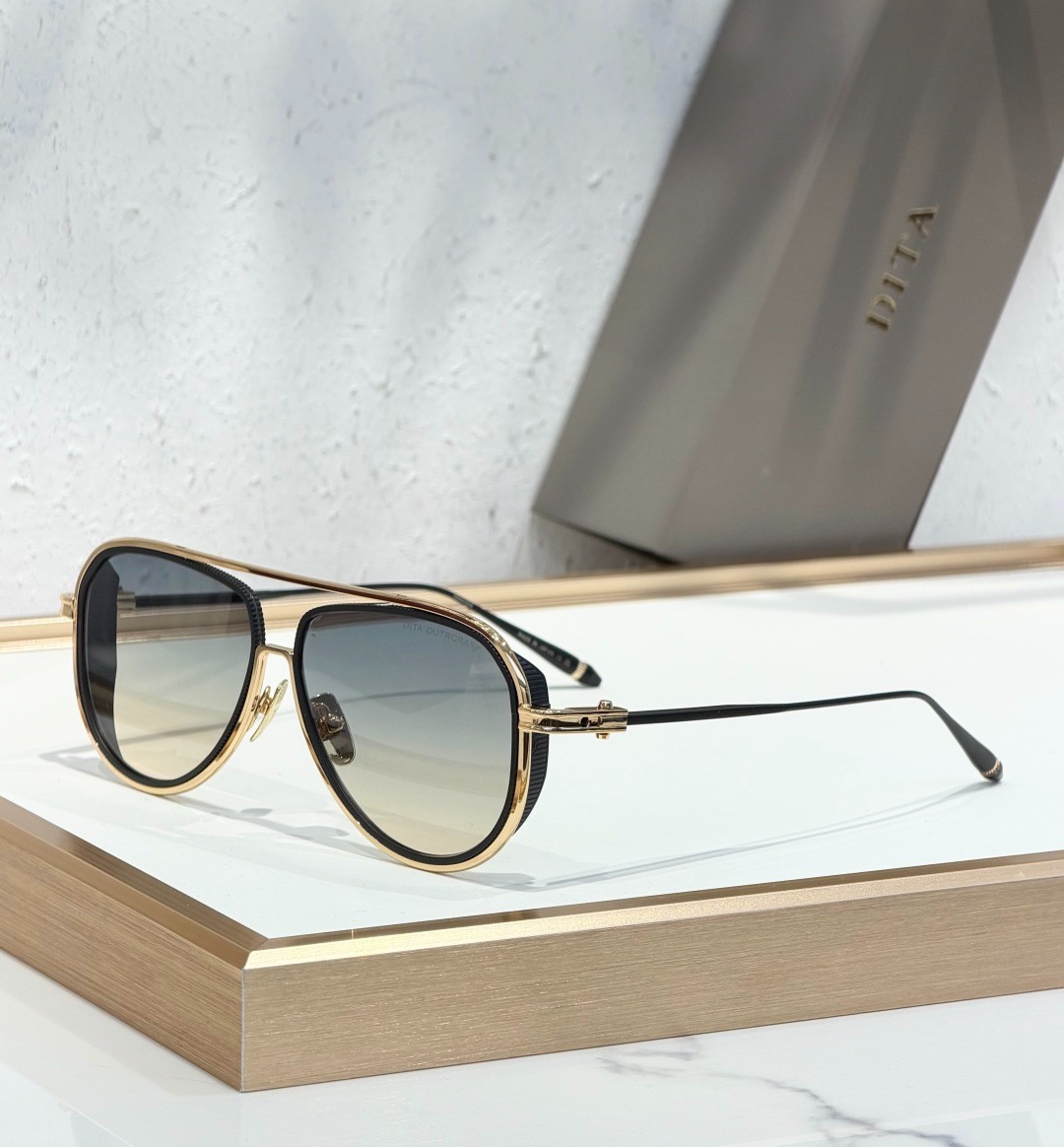 DITA Intracraft DTS188 Sunglasses 54-14-140 Yellow Gold Frame Blue Gray Gradient