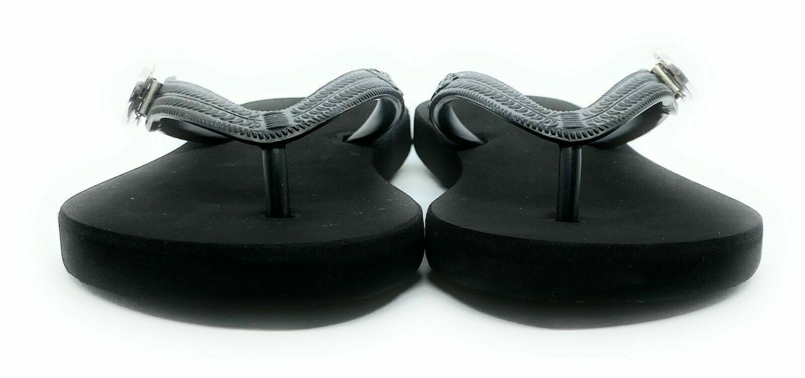 Popits Women Black Super Cozy Flip Flops / Ornament Base ~ Choose Size