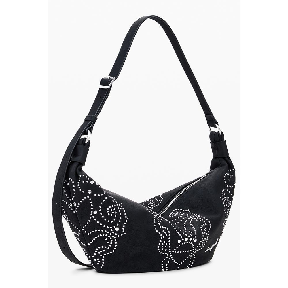 Desigual Nero Poliuretano Women Handbag 100% Authentic