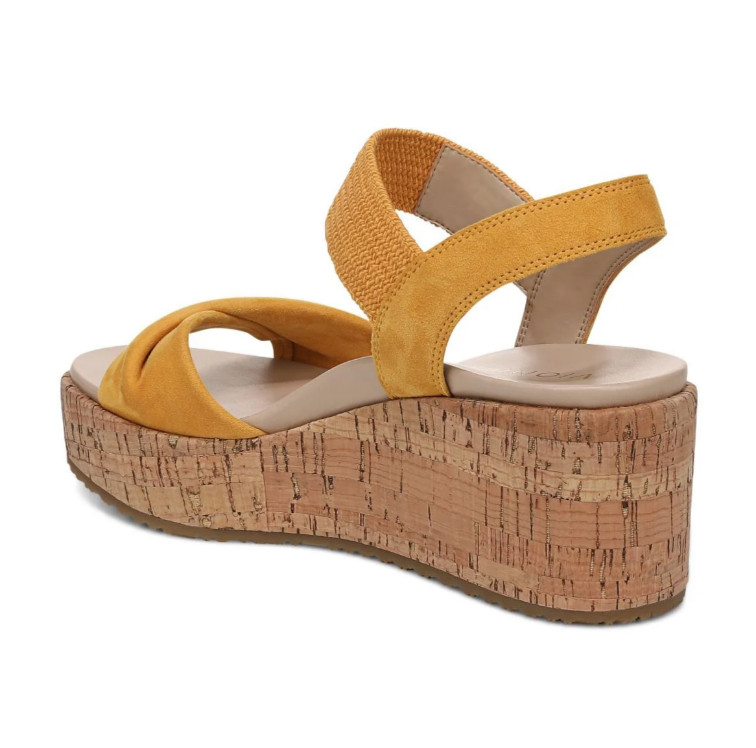 Vionic’s Darla Espadrille Wedge Sandal, Amber Yellow Suede