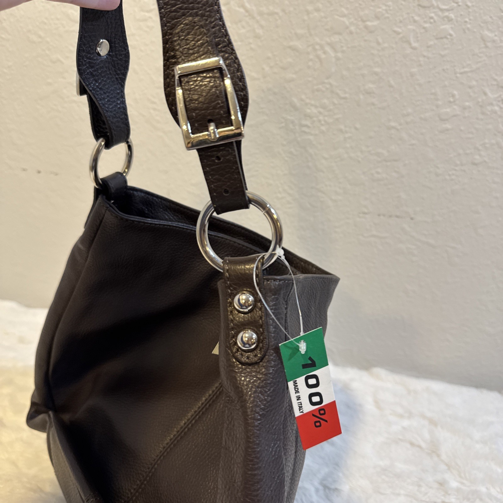 Pelletteria Prevedoni pebble Brown Leather Inner Pocket Shoulder Bag boho