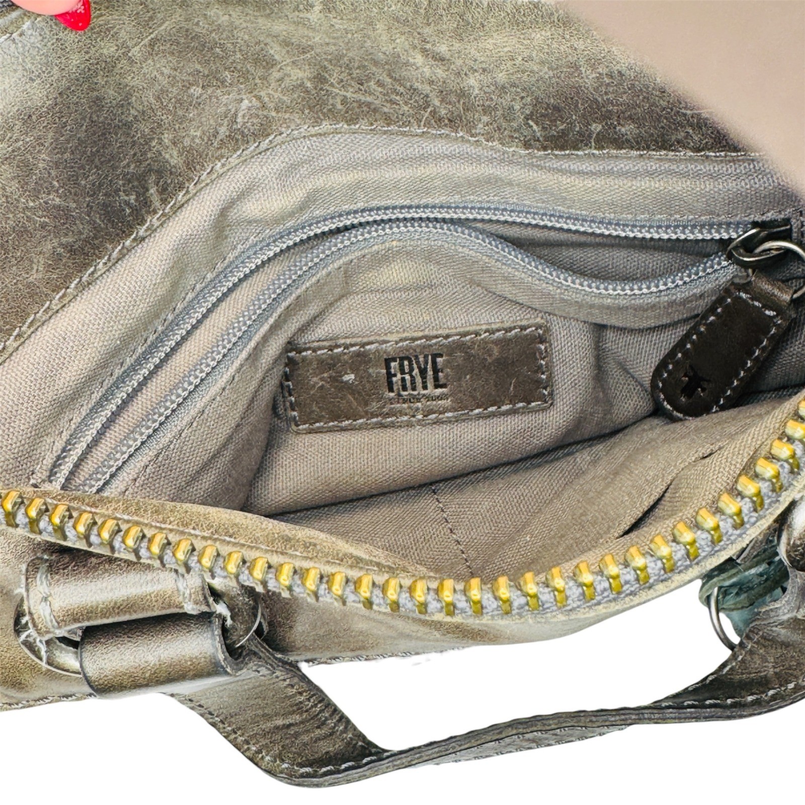 Frye Melissa Striped Crossbody Satchel Grey Leather Woven Bag Tassel Charm