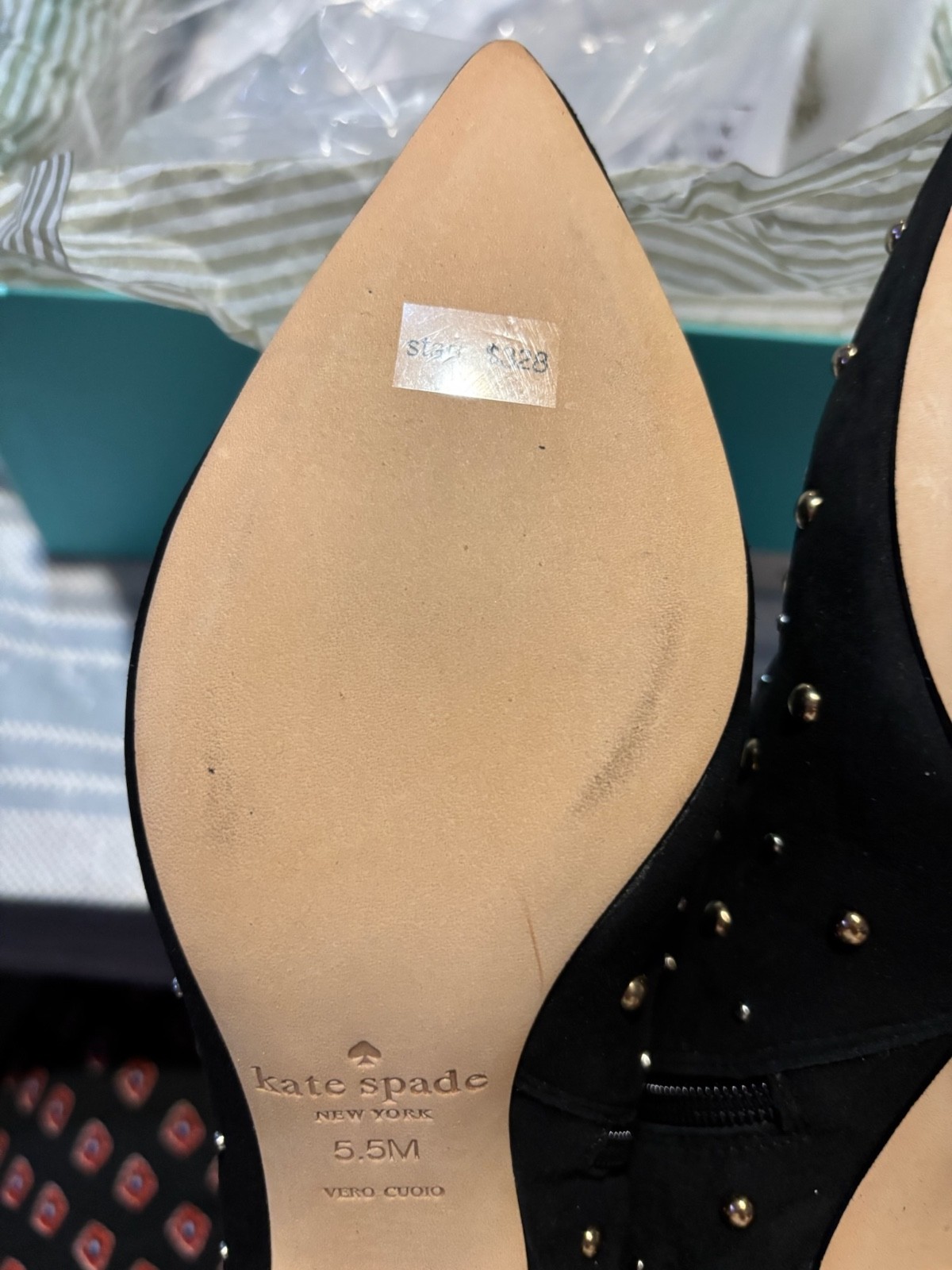 Kate Spade Starr Studded Beaded Black Ankle Boots Booties Women’s Size 5.5 & 10