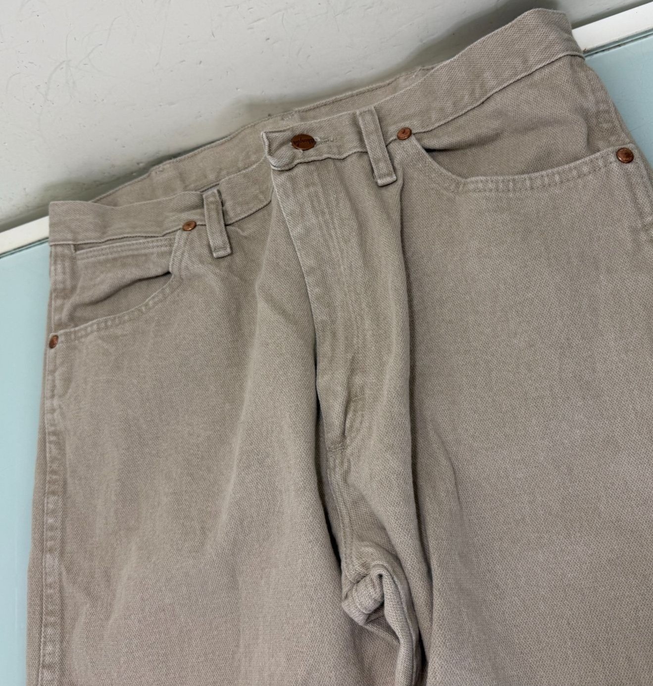Wrangler Cowboy Cut Jeans Mens 35X36 Tan Beige Regular Fit Western 1013MWZTN