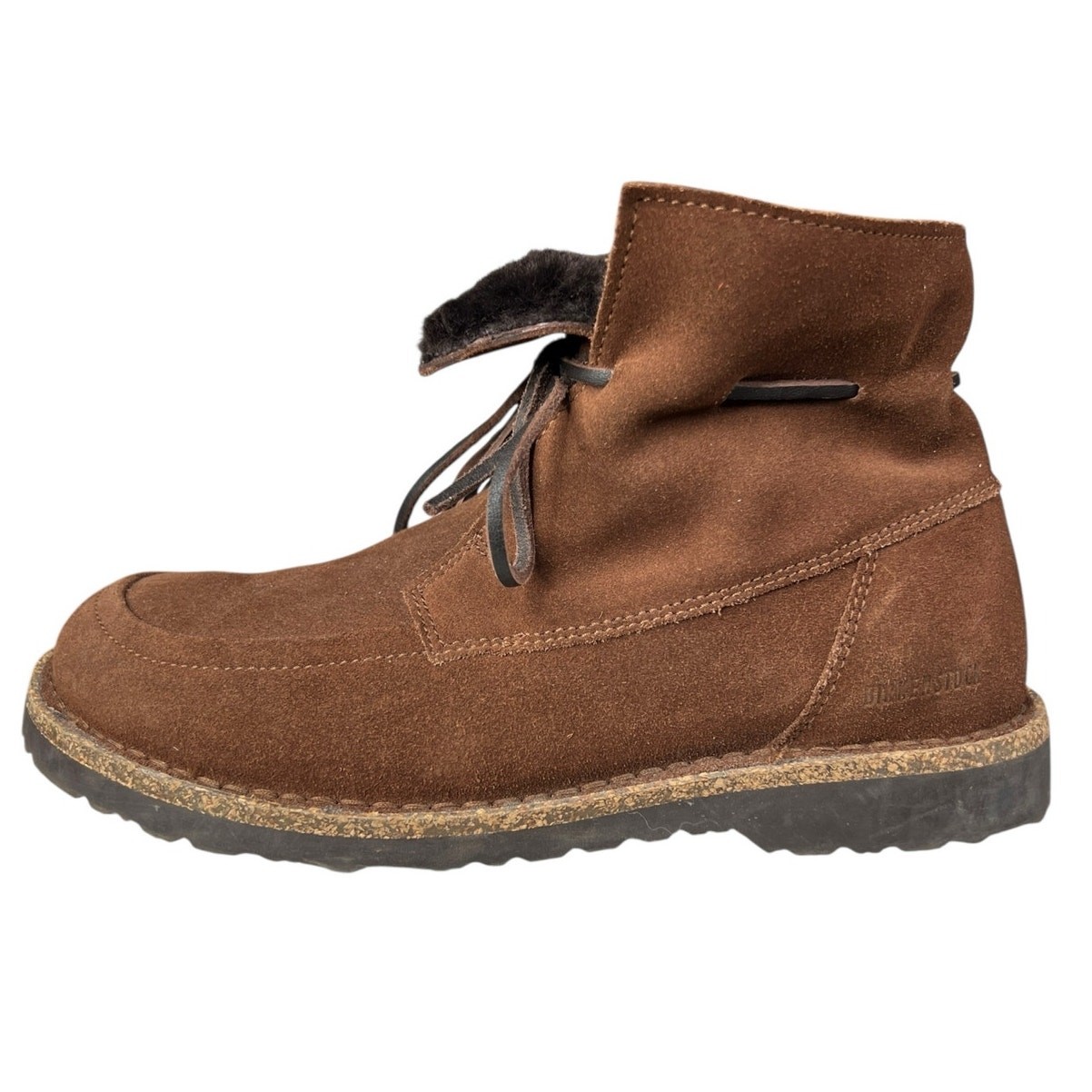 Birkenstock Unisex Bakki Brown Suede Shearling Ankle Boot Size 39 M 6 W 8