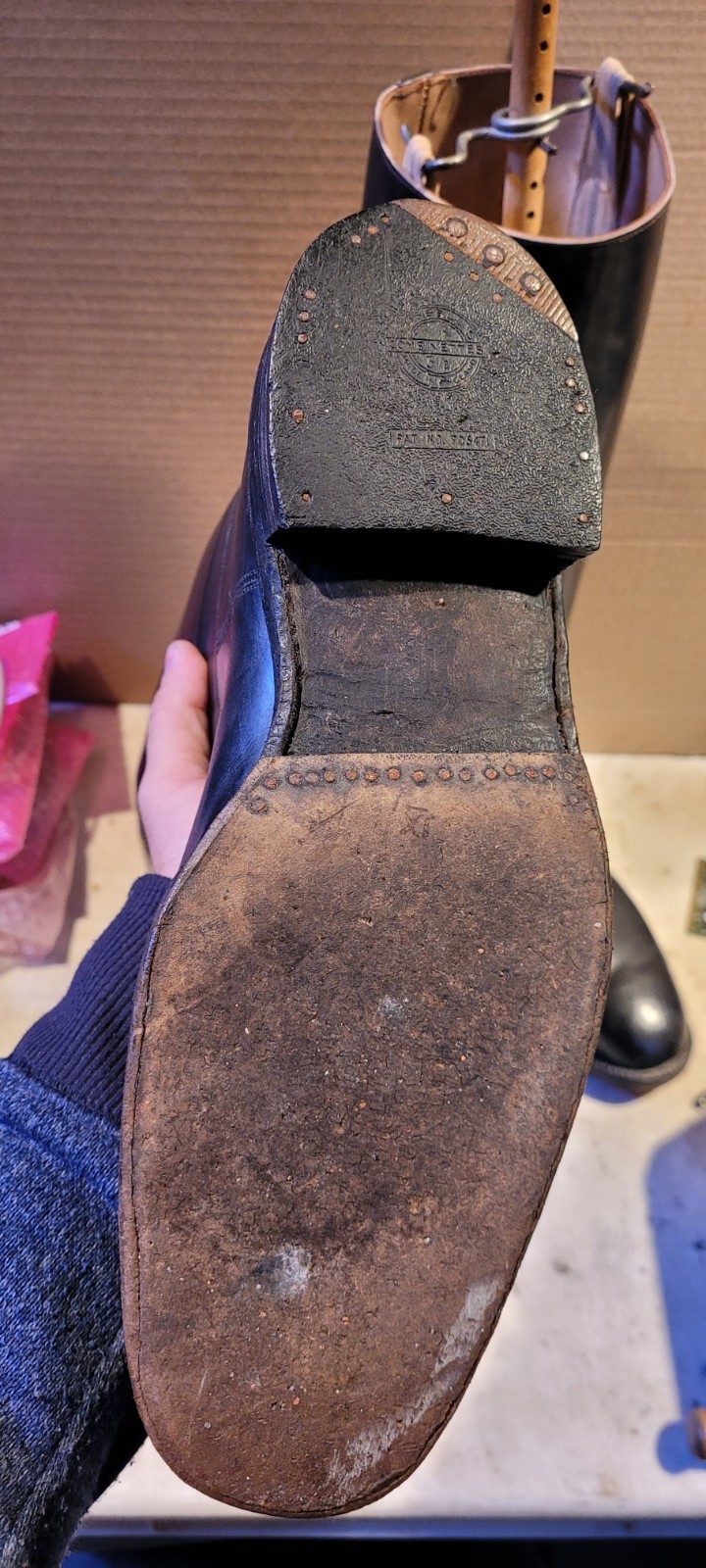 Vintage Leather Fussell’s Combinettes 18 inch tall riding boots 3 1/8 (12 in…