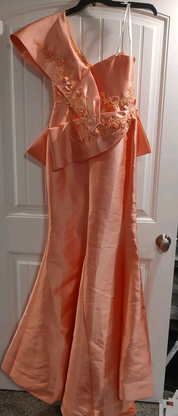 Terani Couture 241E2468 Evening Dress Coral ~LOW PRICE~ NEW Authentic