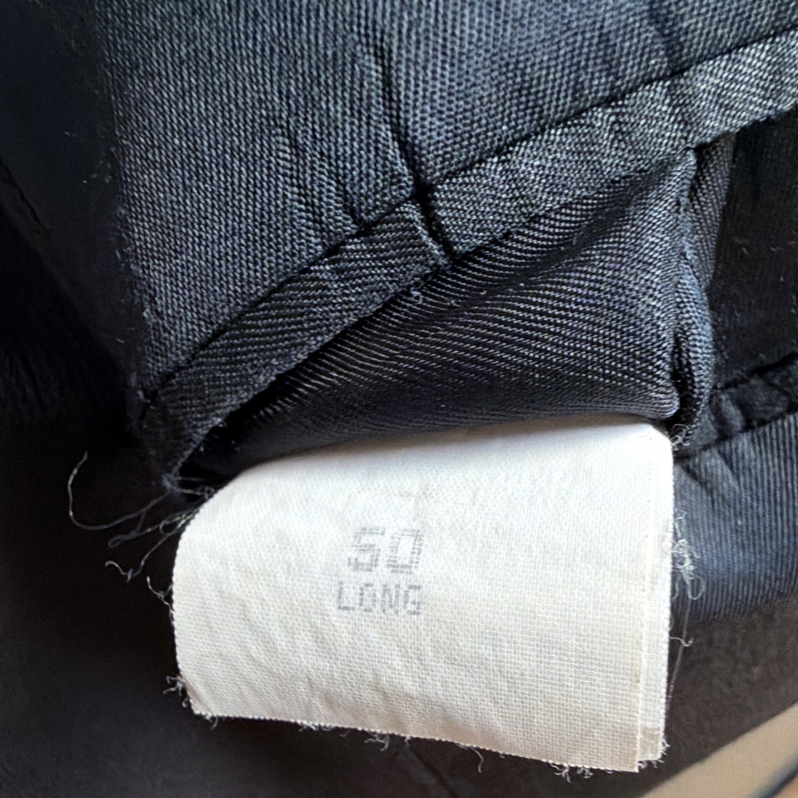 Navy Worsted Wool 2-Piece Suit 50L Single-Breasted 2-Button Notch Lined