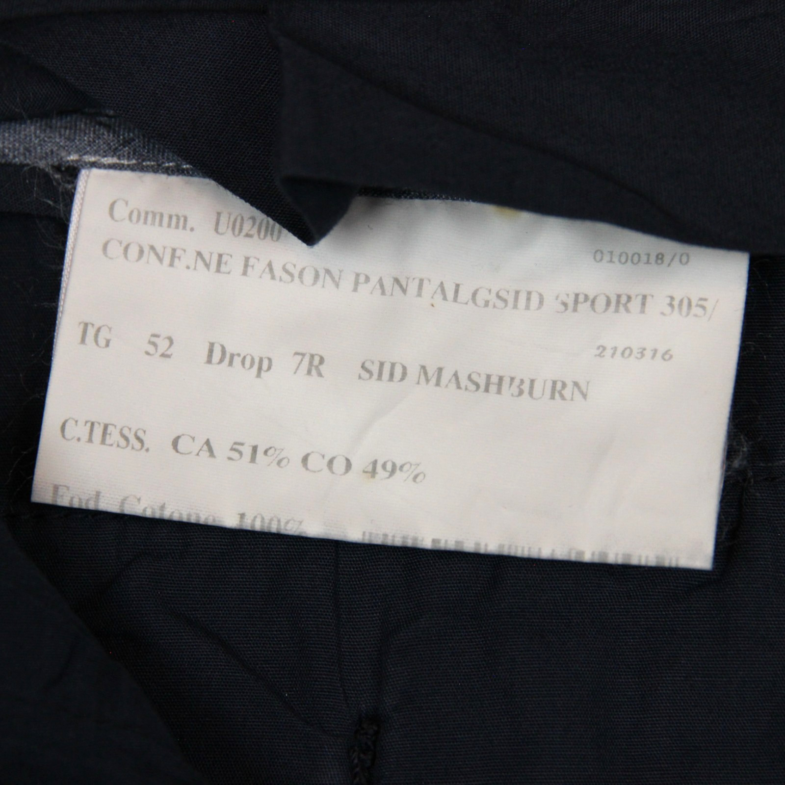 Sid Mashburn Pants Men’s 34X36 Blue Unhemmed Garment Dyed Sport Trousers *FLAW