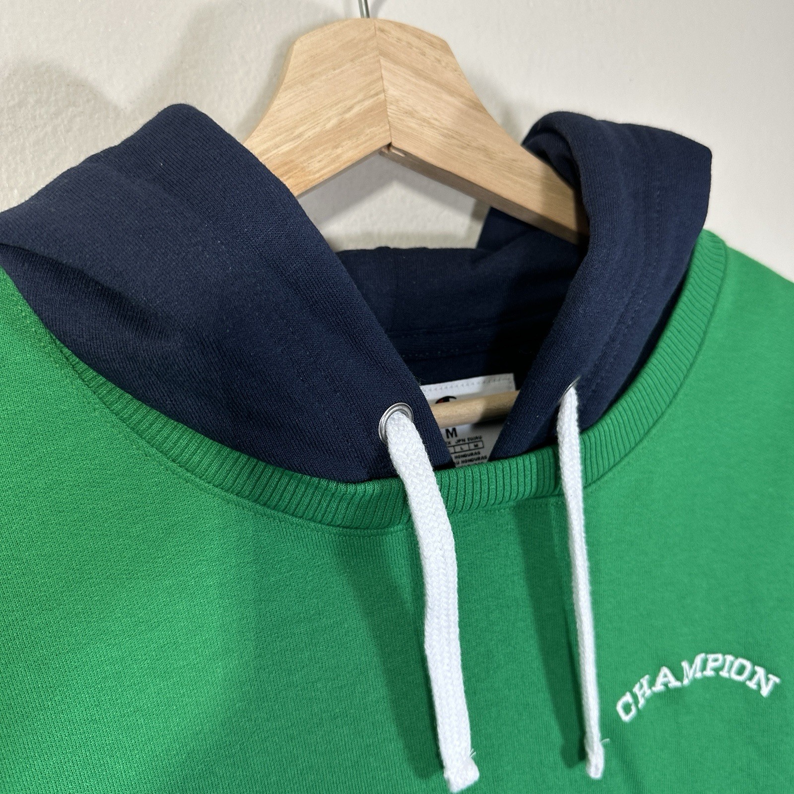 Champion Powerblend Fleece Mens Medium Green Long Sleeve Fleece Active Hoodie