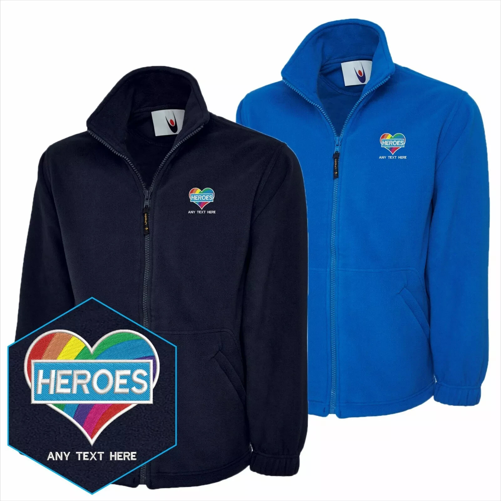 Health Heroes Support Embroidered Rainbow Heart Workwear Fanbase Fleece Jacket