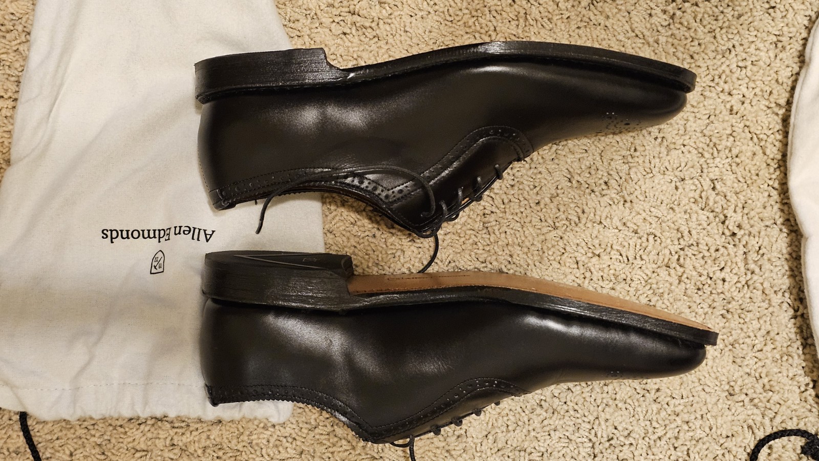 Allen Edmonds Cornwallis Men’s Black Leather Wingtip Oxford Dress Shoes 9D 1052