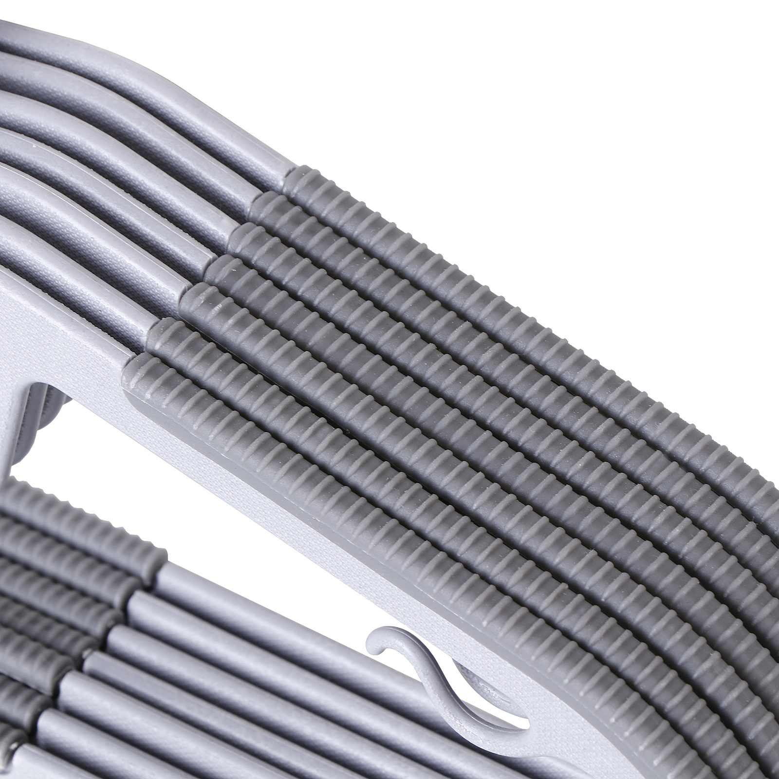 50 Pack Heavy Duty Plastic Hangers Non Slip Clothes Hangers for Coats Pants Gray