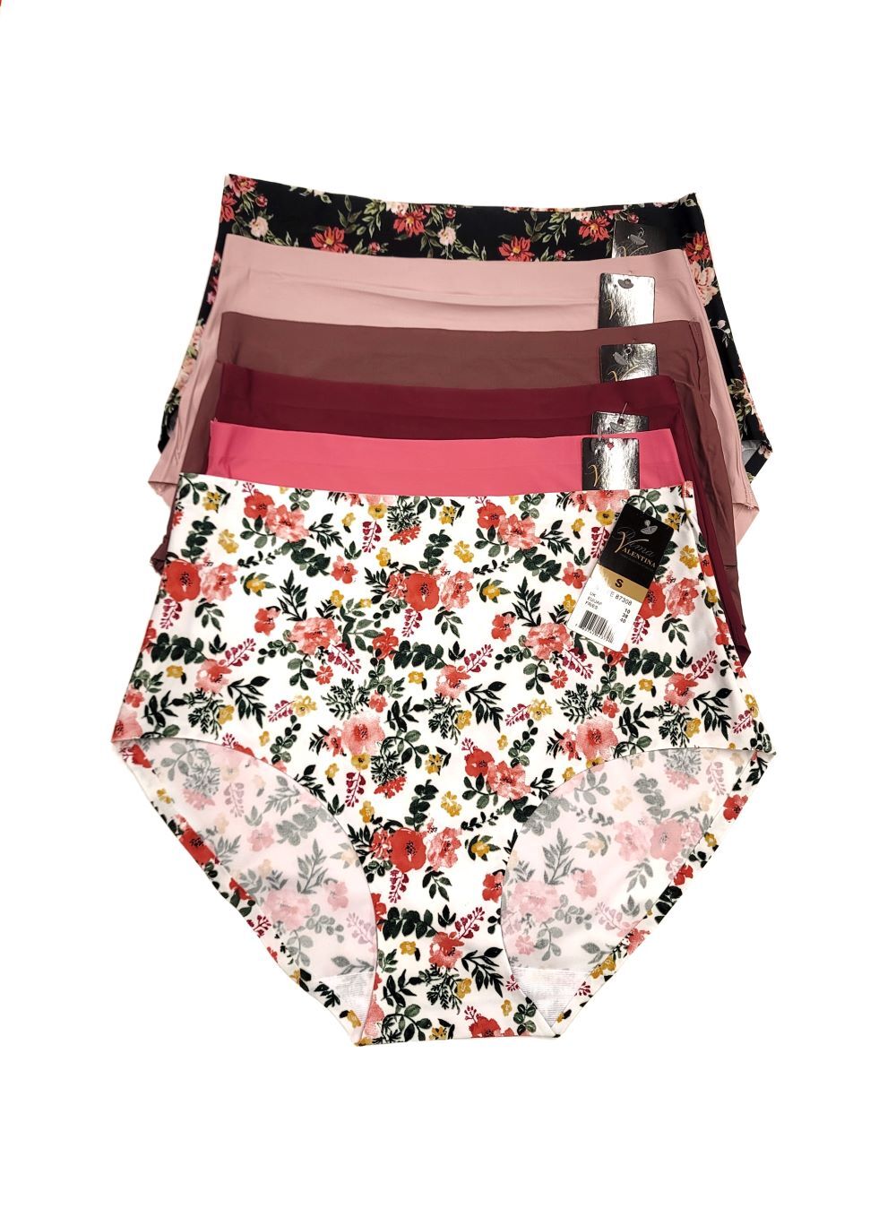 High Waist Flower Soft Polyamide Laser Cut No show Line Seamless Brief Panties