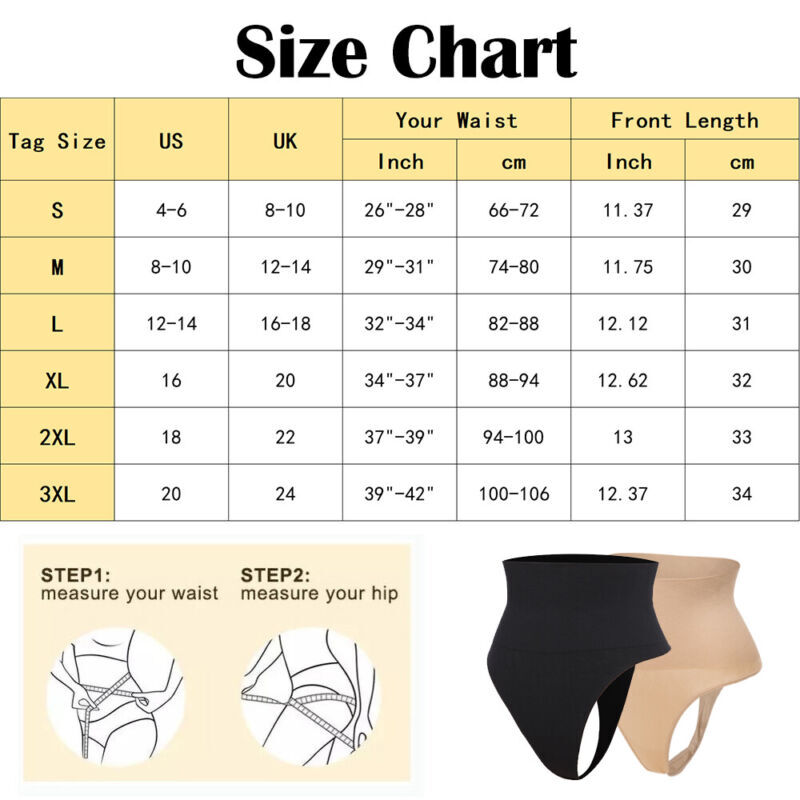 2 Pack Women High Waist Tummy Control Thong Butt Lifter Body Shaper Sexy Shorts