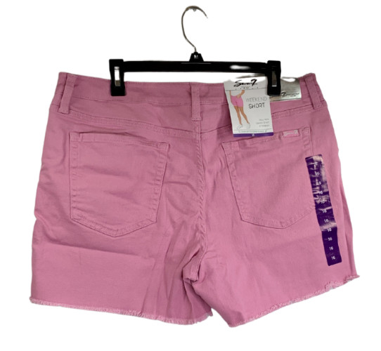 Seven7 Women’s 5″ Fray Hem Mid Rise Denim Weekend Short Lavender Size 16 NWT
