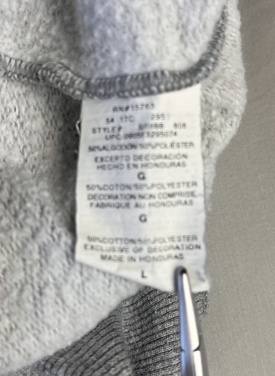 Champion Sweatshirt Men’s Large Gray S0888 Powerblend Fleece Authentic Pullover