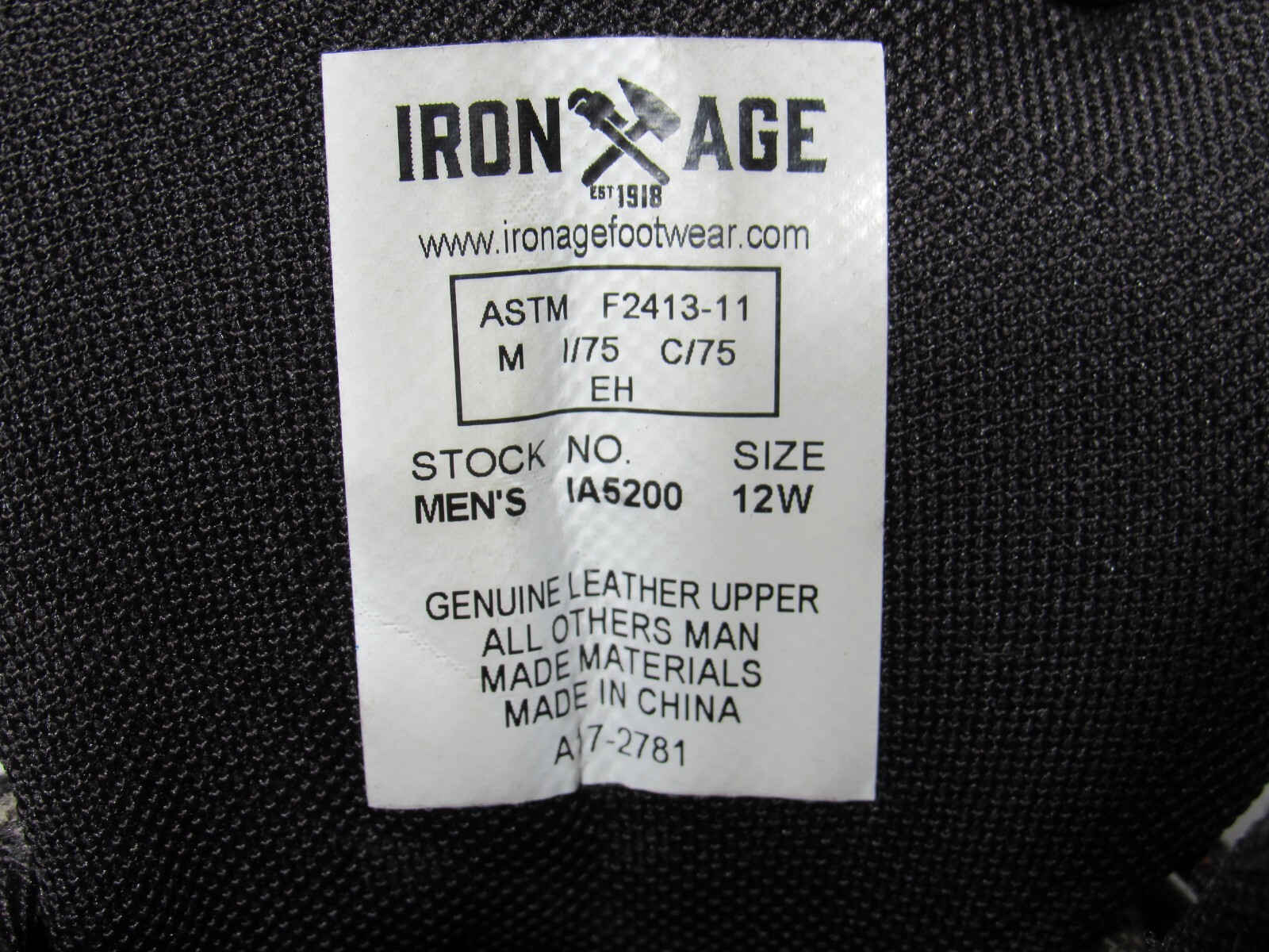 IRON AGE Steel Toe Boots Mens 12 W Leather Work Waterproof Brown IA5200 ASTM