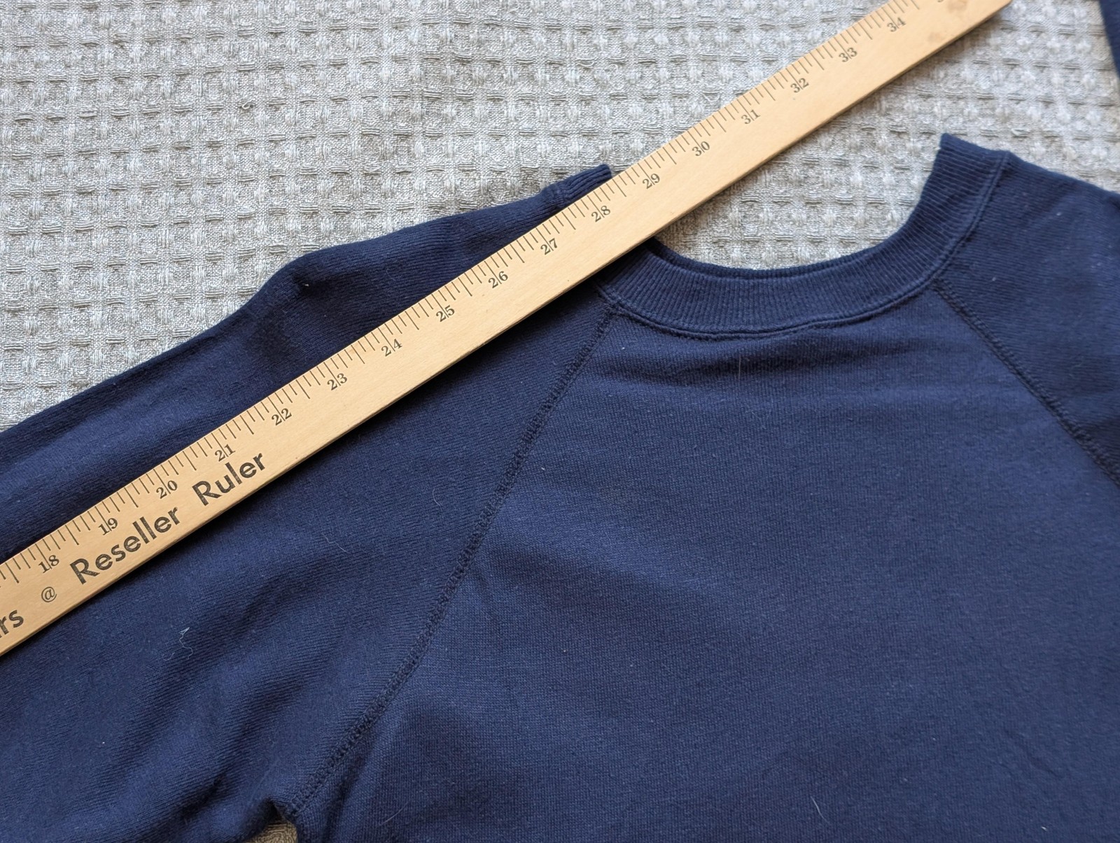 Vintage Champion Sweatshirt Adult Small Blue Trinity Sports Camper USA Raglan